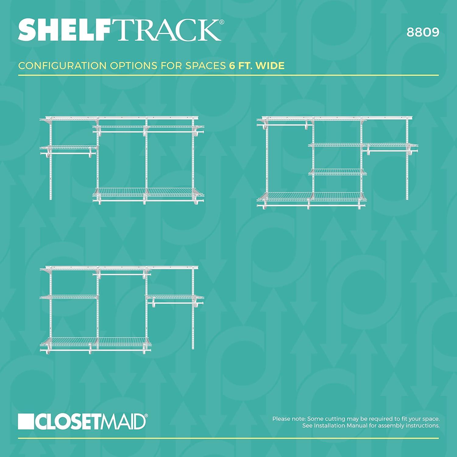 ShelfTrack 60" W - 96" W Closet System Starter Kit