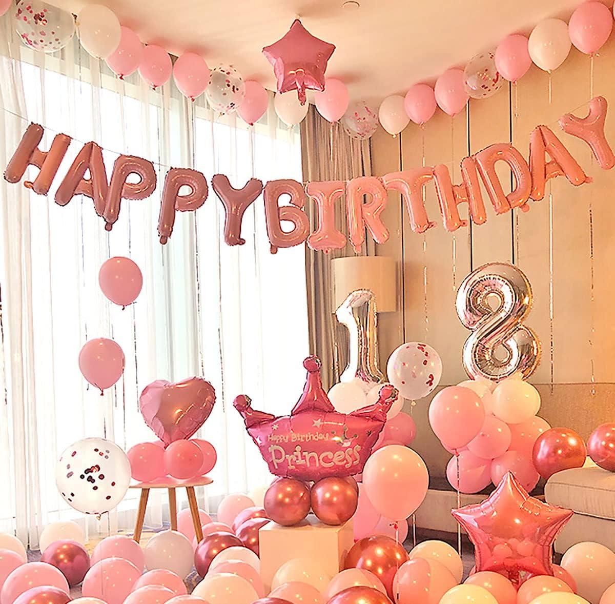 comerut 16inch Happy Birthday Letter Aluminum Foil Balloons Decoration Party Supplies