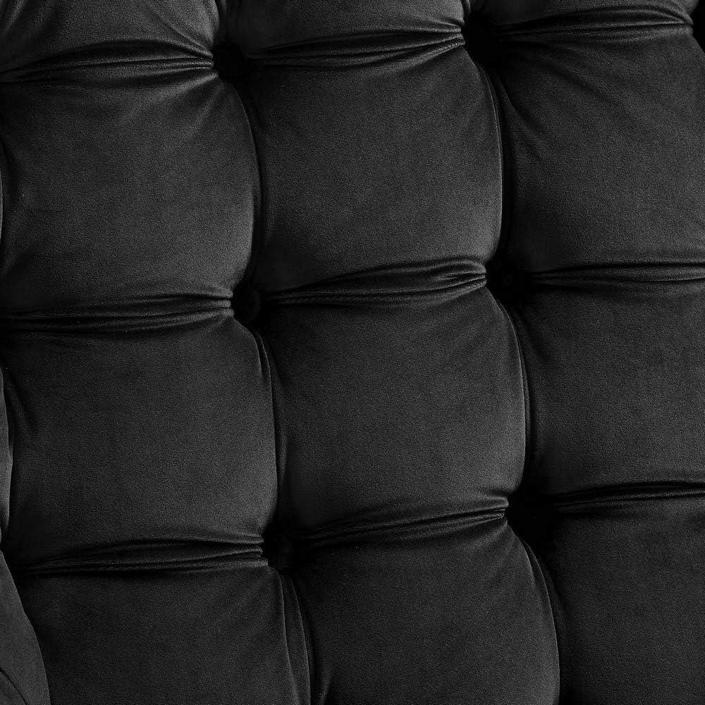 Modway Suggest Button Tufted Performance Velvet Lounge Chair in Black