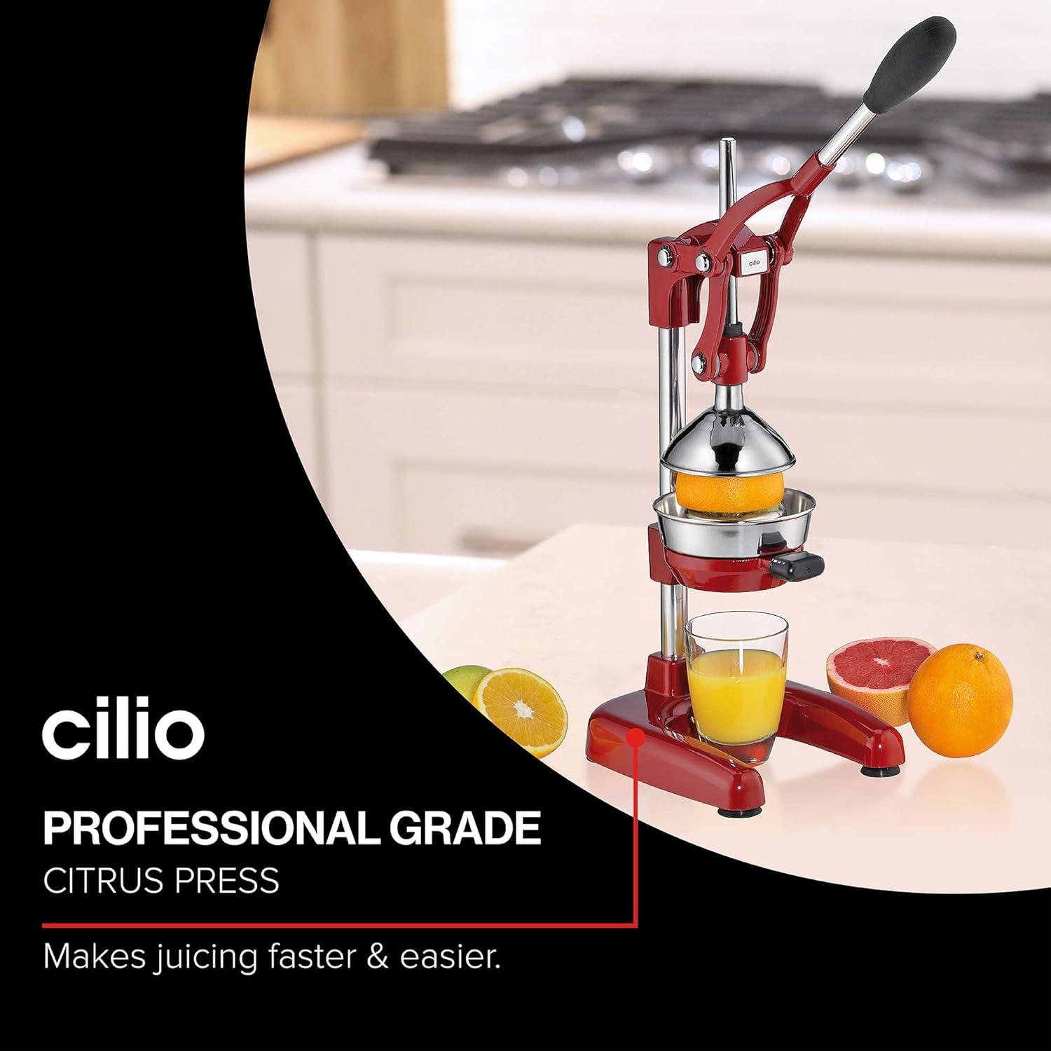 Red Stainless Steel Professional Citrus Juicer with Lever