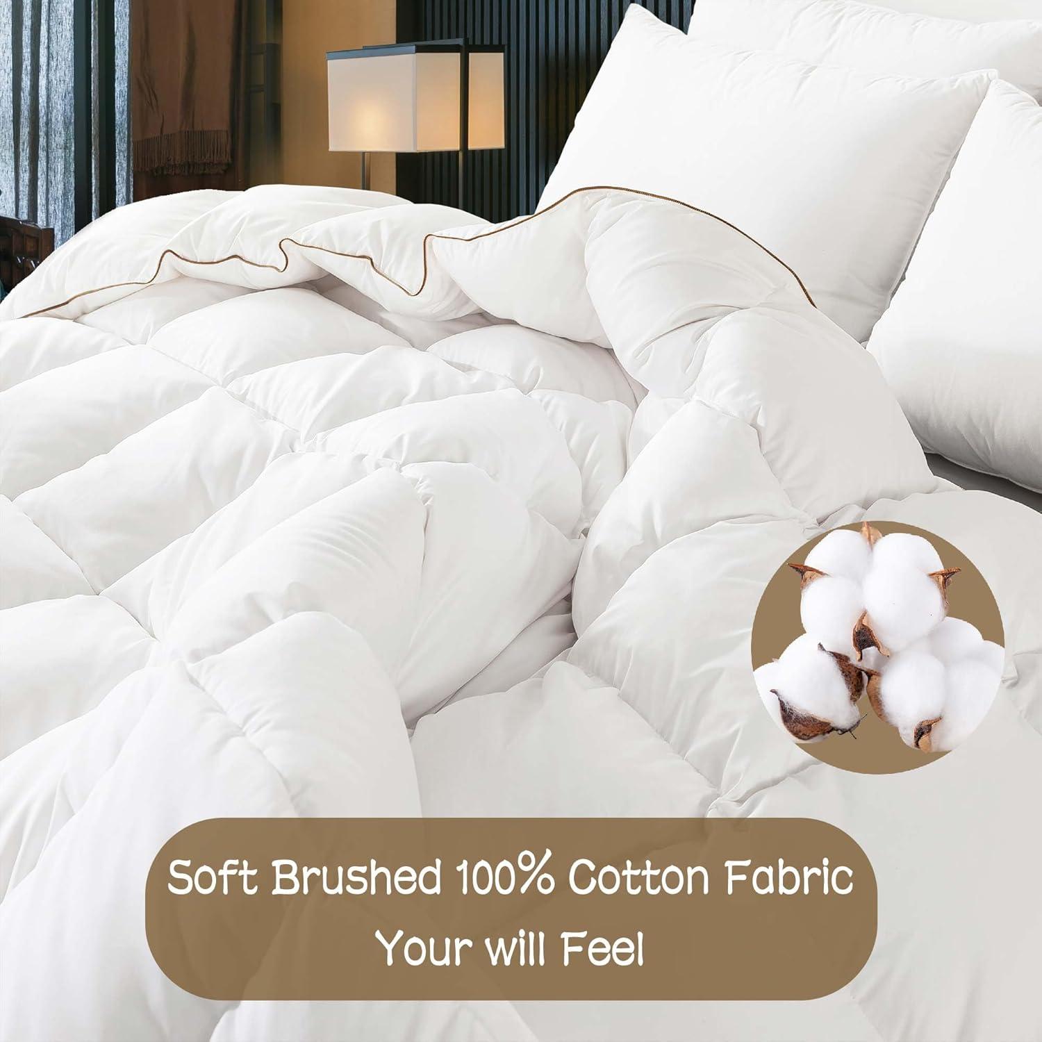 Oversized King White Cotton Down Comforter