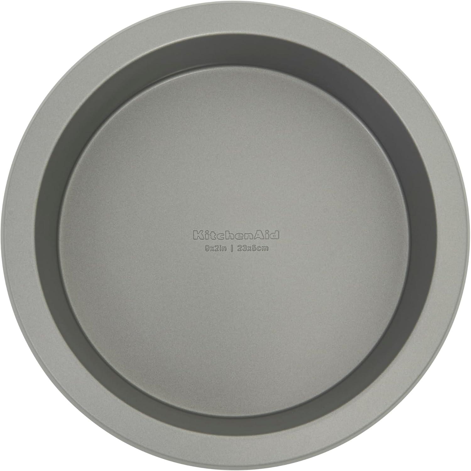 KitchenAid Nonstick Aluminized Steel 9 inch Round Cake Pan, Contour Silver