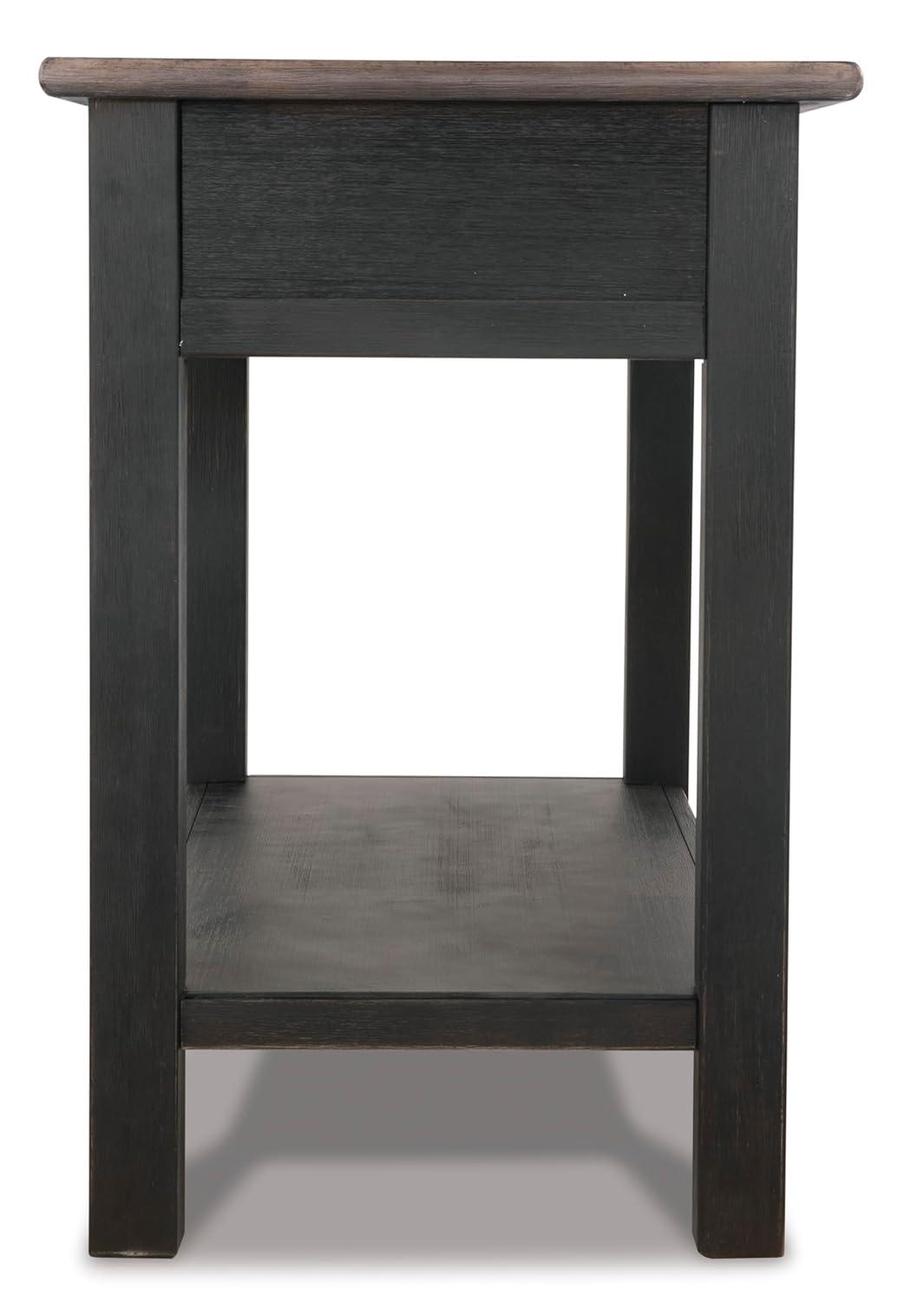Tyler Creek Sofa/Console Table Grayish Brown/Black - Signature Design by Ashley: Mid-Century Modern with Open Shelf, Storage Drawer