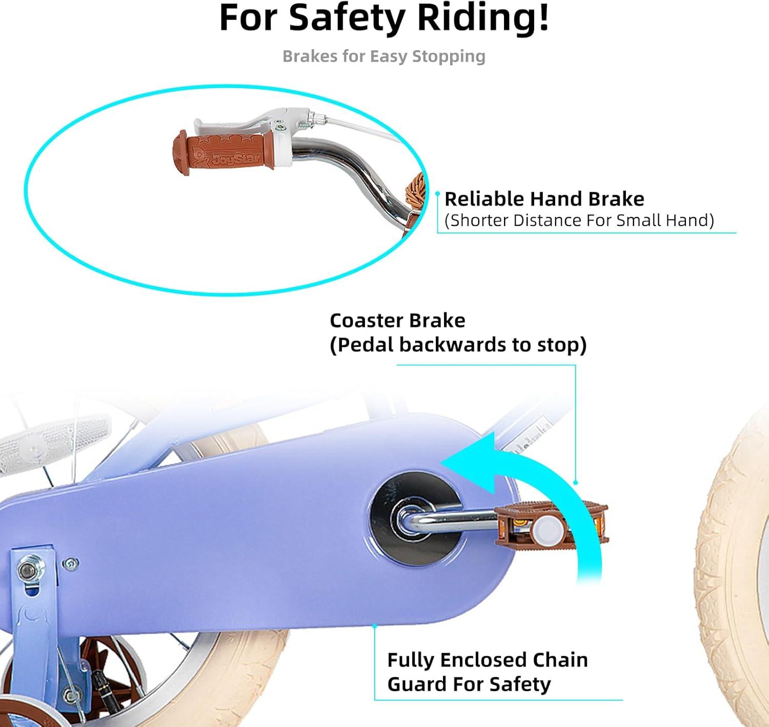 JOYSTAR Girls' 20" Training Wheel Retro Bicycle