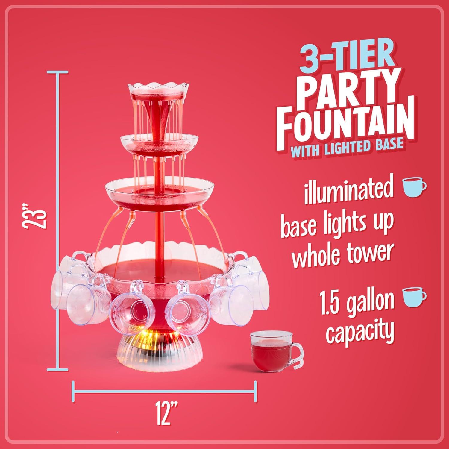 Nostalgia LPF230 3-Tier Lighted Party Fountain