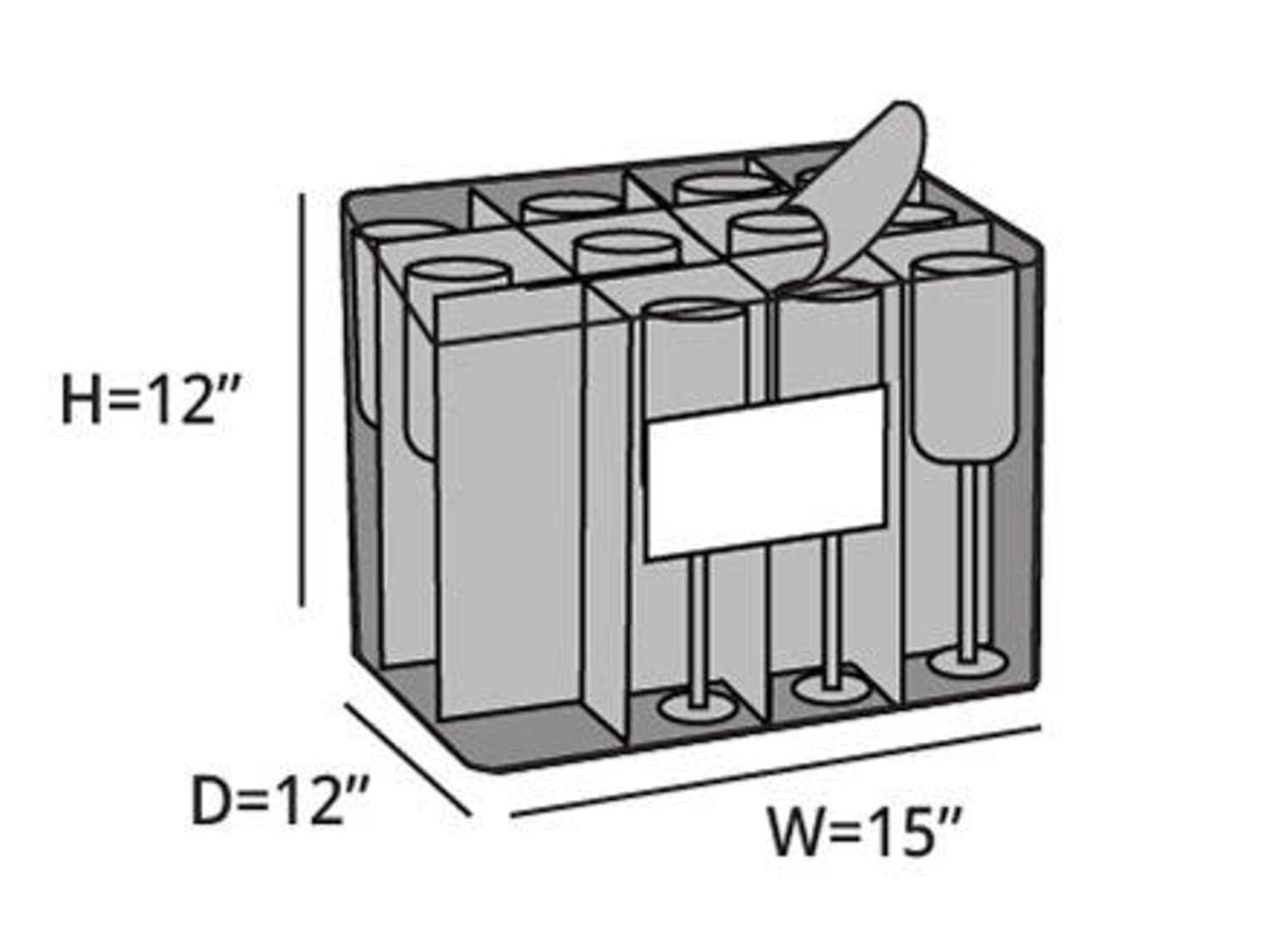 Covermates Keepsakes - Adjustable Glassware Storage - Padded Protection - ID Window - Stain Resistant - Machine Washable - China Storage, Slate
