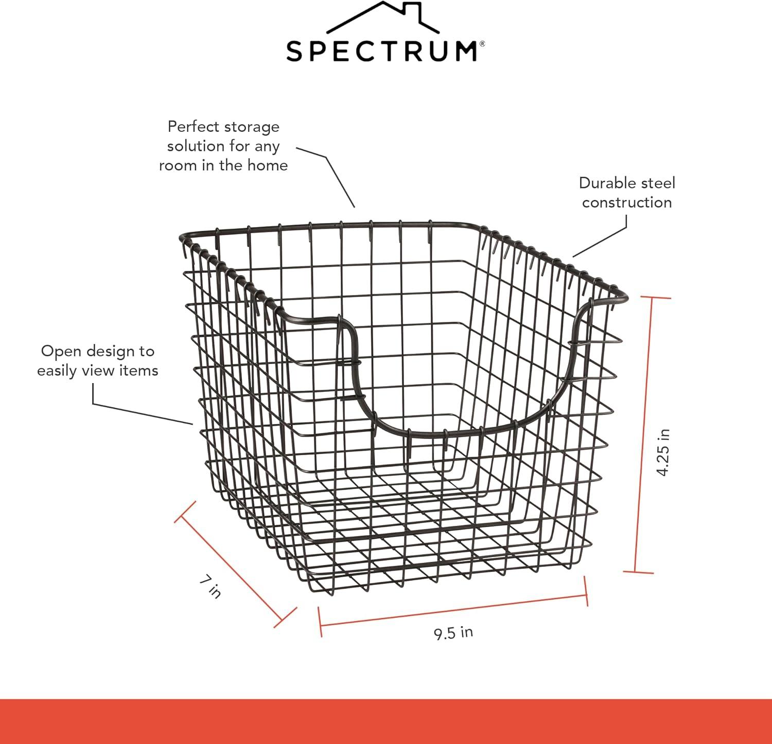 Spectrum Diversified Scoop Small Basket Dark Silver