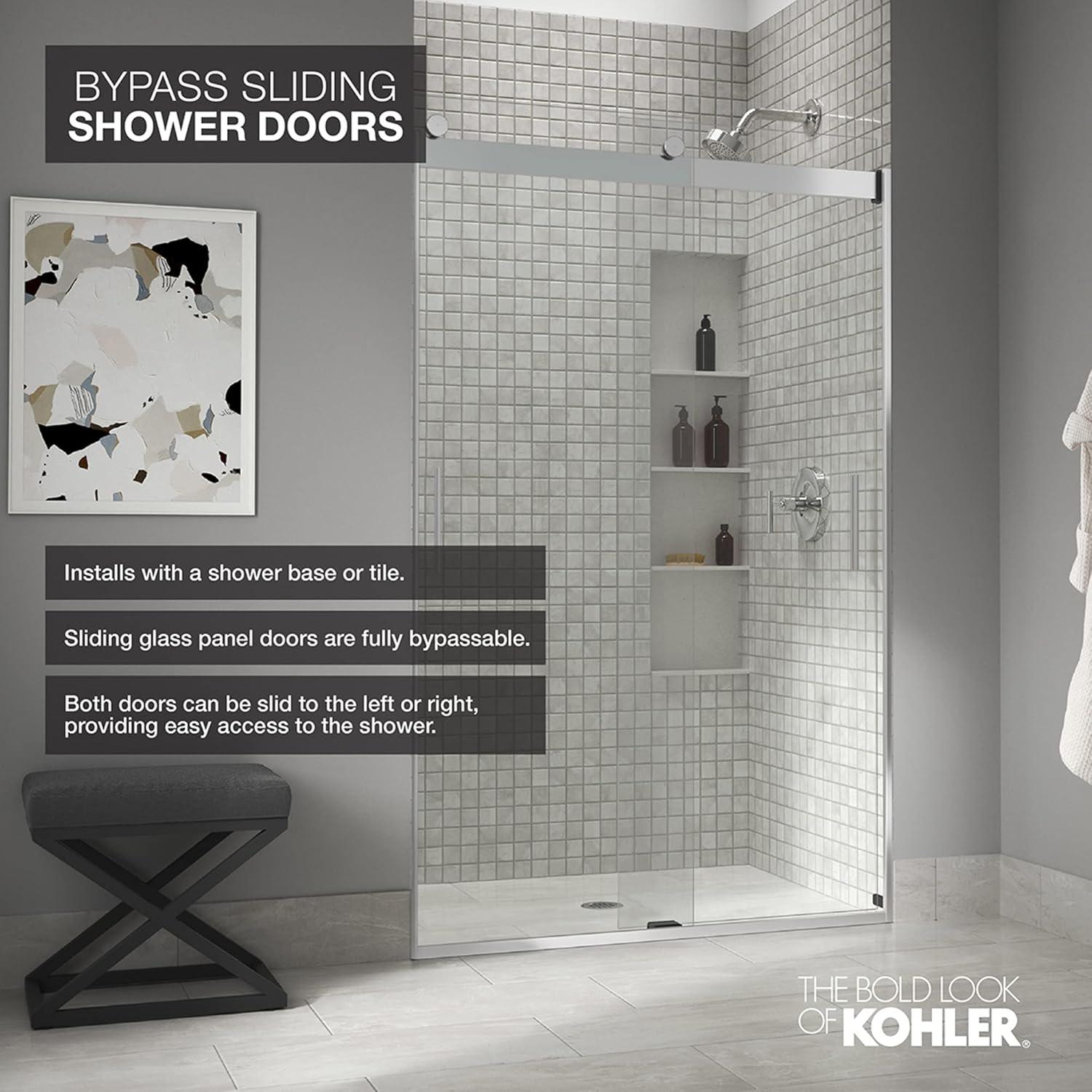 Levity 59.63" x 74" Bypass Shower Door with CleanCoat® Technology