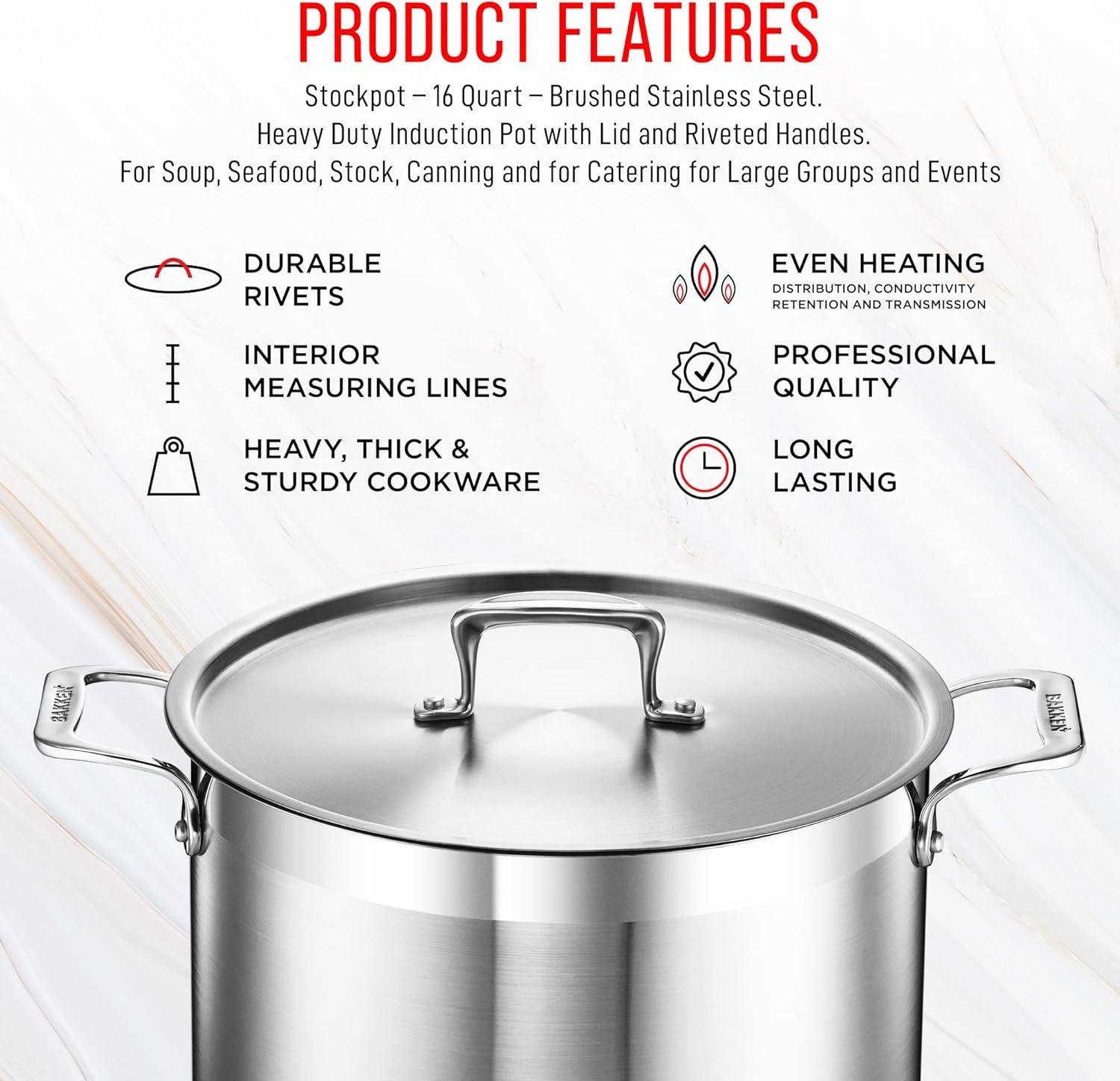 Lifemaster Non-Stick Steel Stock Pot