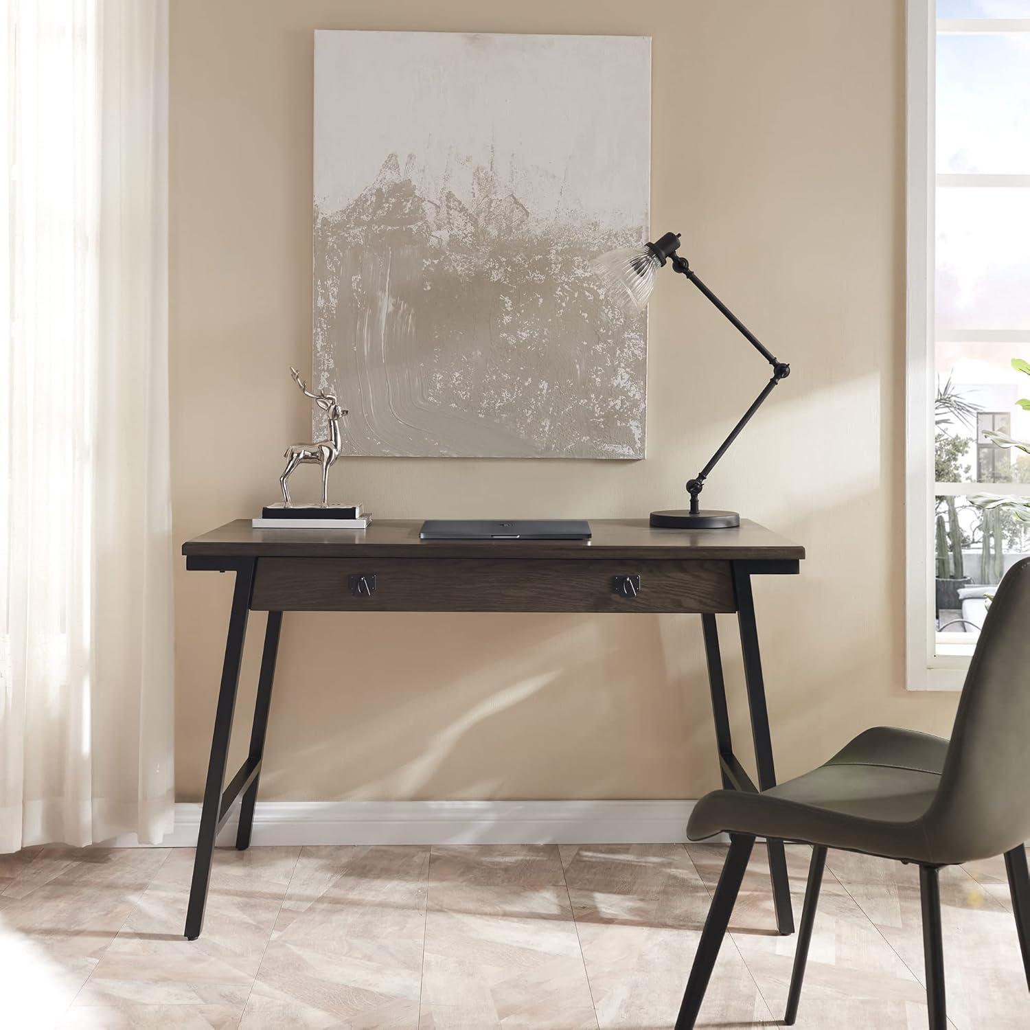 Leick Home Empiria Laptop Desk in Gray and Matte Black