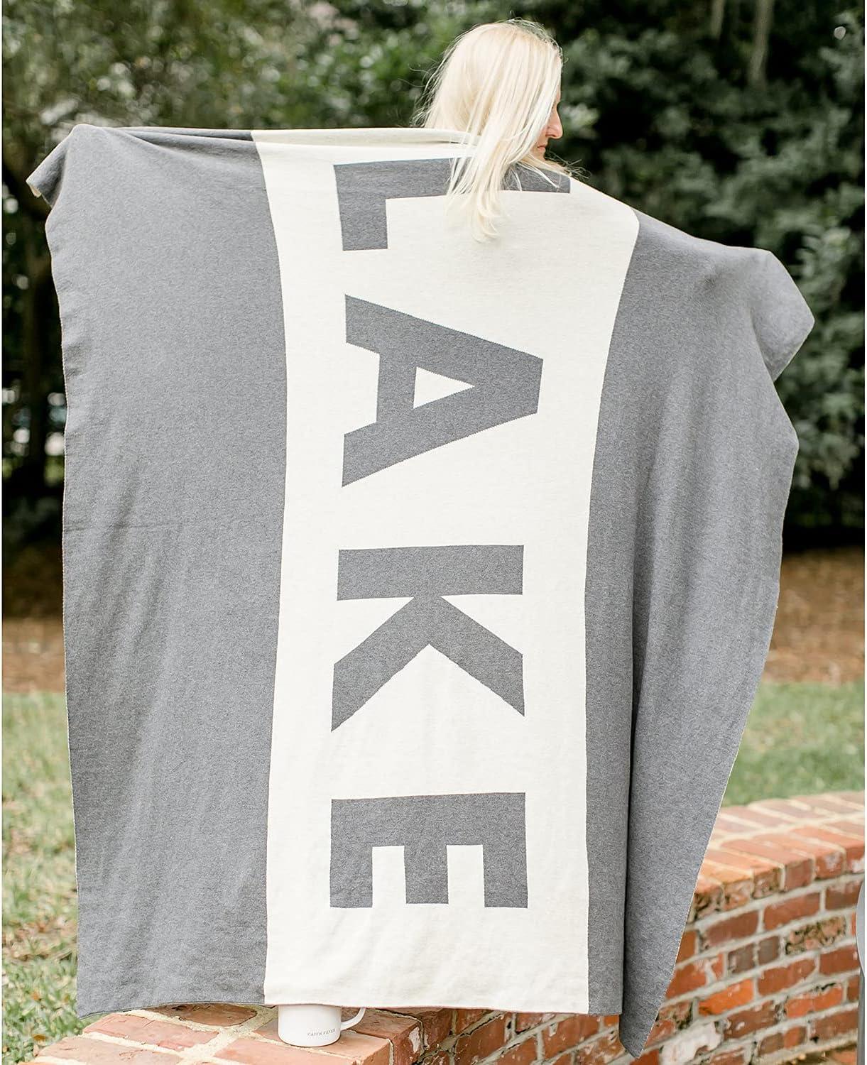 Creative Brands J2291 60 x 50 in. Face To Face Luxe Throw - Lake