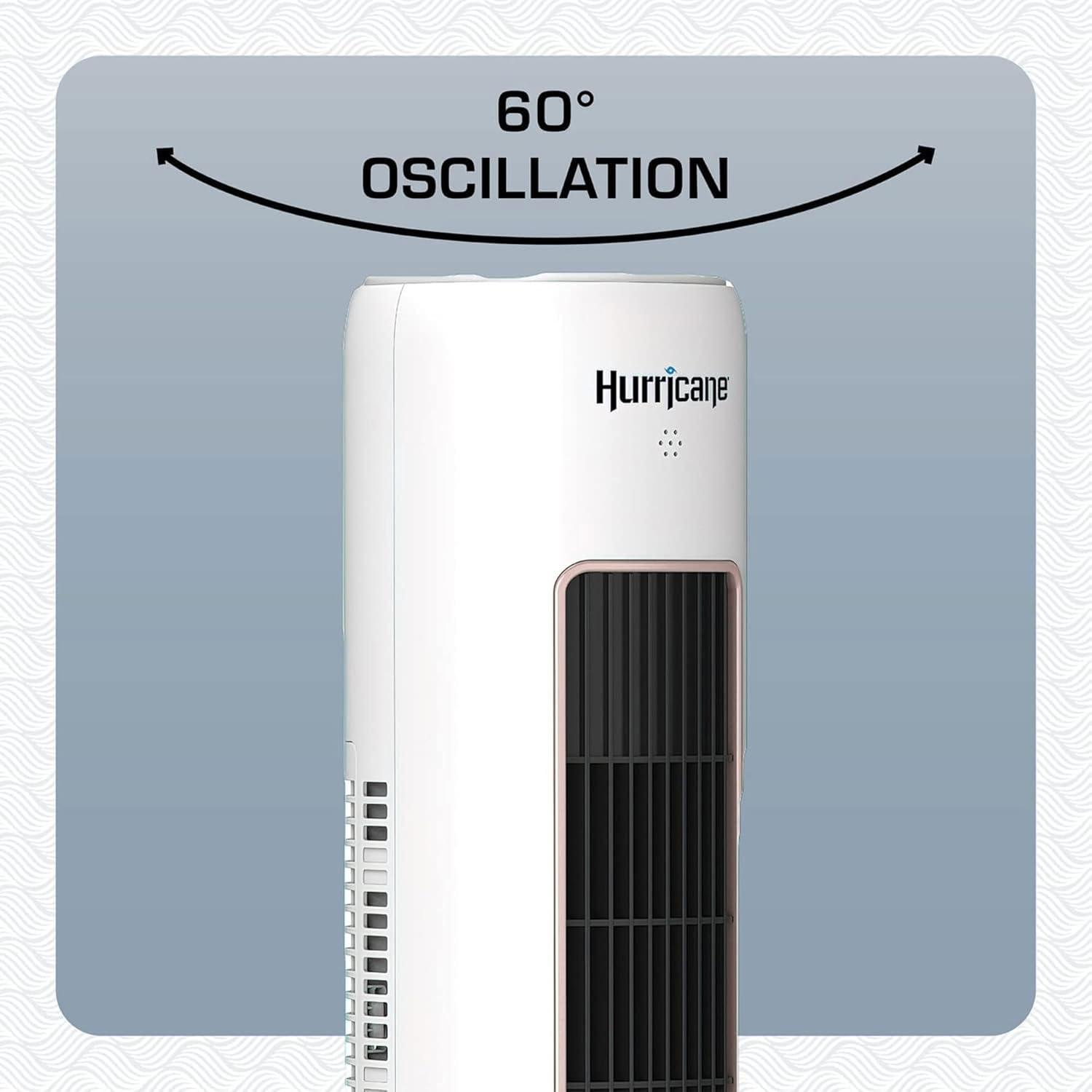 Hurricane Hurricane 40" Triple Action Air Enhancing Tower Fan and Diffuser, 2 Pack, White (Set of 2)