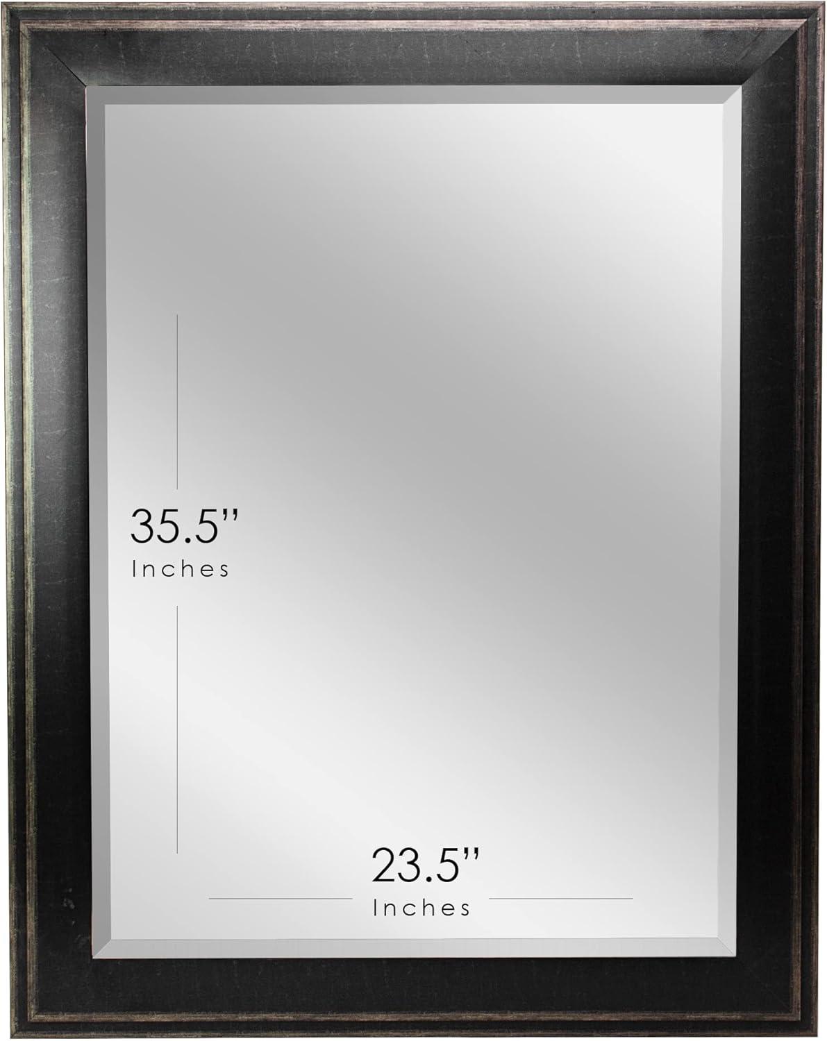 Head West Head West 31.5 in x 43.5 in Two-Step Wall Mirror, Black