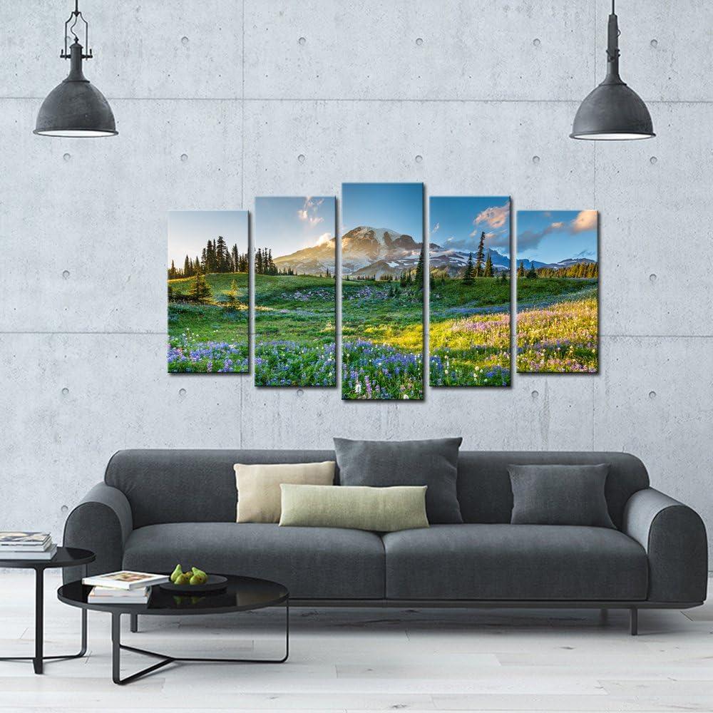 Mount Rainier Sunrise Landscape Multi-Panel Canvas Wall Art