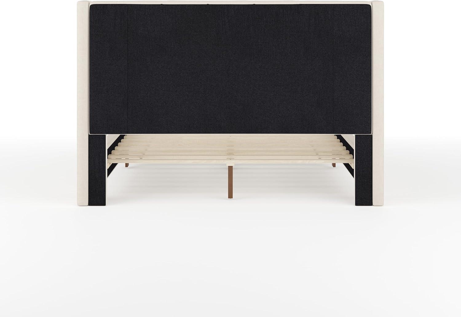 Martha Stewart Martha Stewart Kay Upholstered Platform Bed With Channel Stitched Wingback Headboard