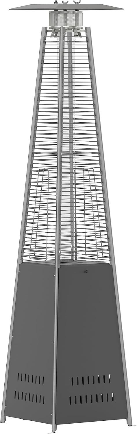 Taylor & Logan Outdoor Patio Heater - 7.5 Feet Round Steel Patio Heater - 42,000 BTU's Grey