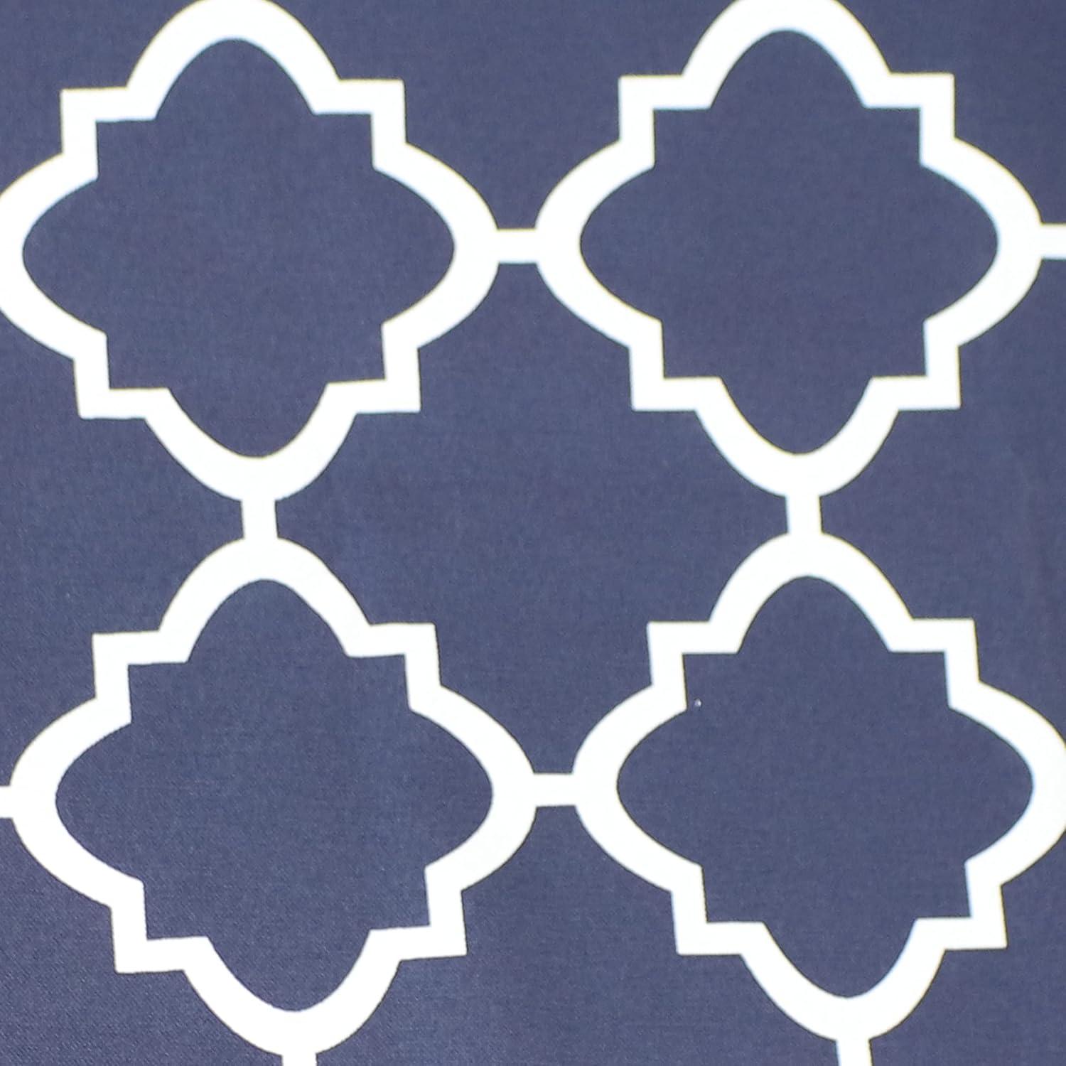 Sunnydaze Modern 2-Piece Blue and White Stripe Light-Filtering Curtain Set