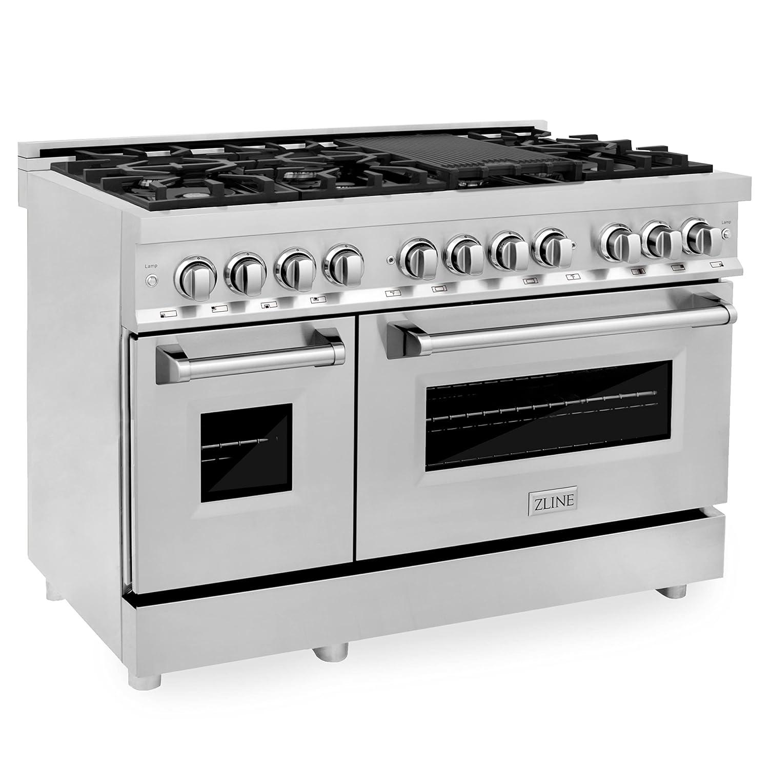 ZLINE 48 in. Legacy Dual Fuel Range w/ 7 Burner Cooktop & 2 Ovens w/ Doors