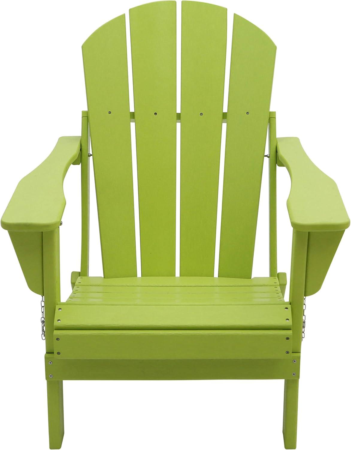 Lime Green HDPE Folding Adirondack Patio Chair