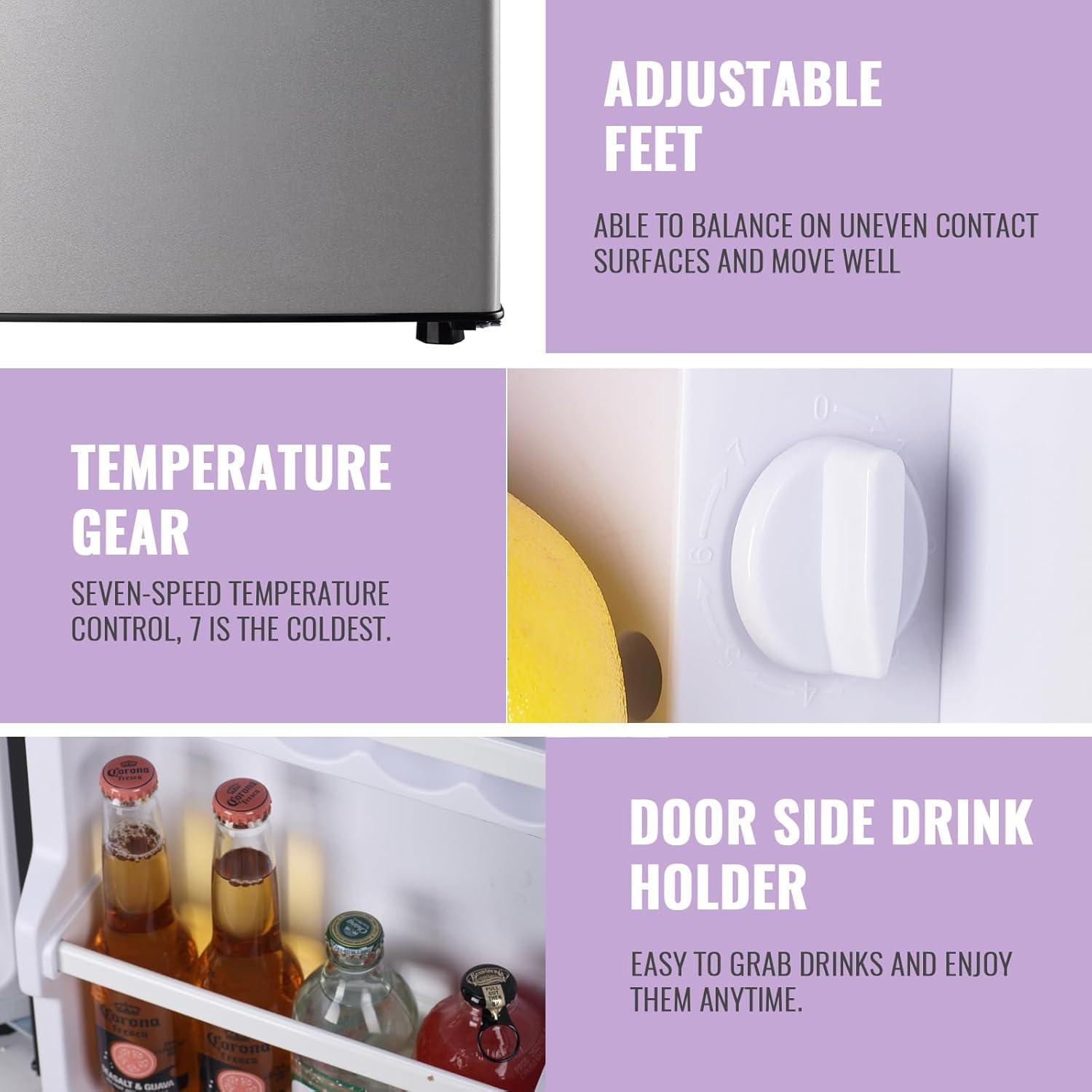 DEMULLER DEMULLER Arcticfresh Storage Suite 2.4 Cubic Feet Freestanding Mini Fridge with Freezer