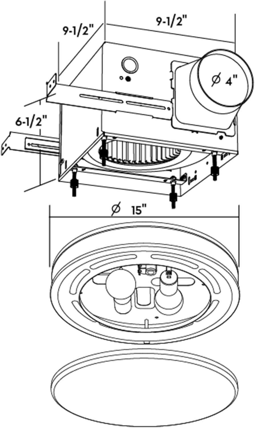 Broadway Decorative 110 Cfm 2.0 Sones Bathroom Ventilation Exhaust Fan With Light