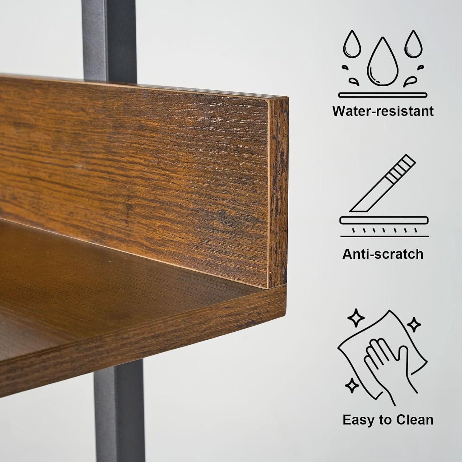 Oneinmil Bookcase and Bookshelves Triple Wide 6 Tiers Large Open Shelves, Vintage Bookcase for Office Home Decoration, Easy to Assemble, Classical Brown