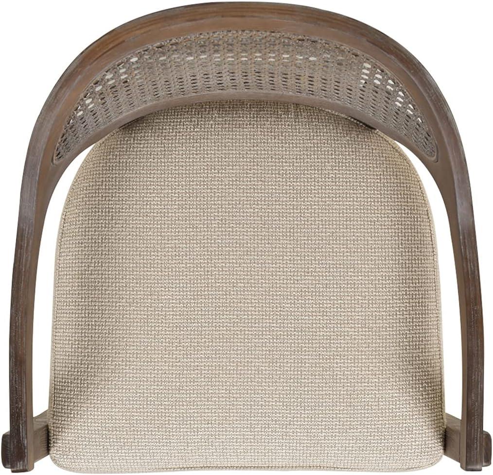 Jennifer Taylor Home Americana Mid-Century Modern 26" Cane Back Counter Stool, Taupe Beige Textured Weave