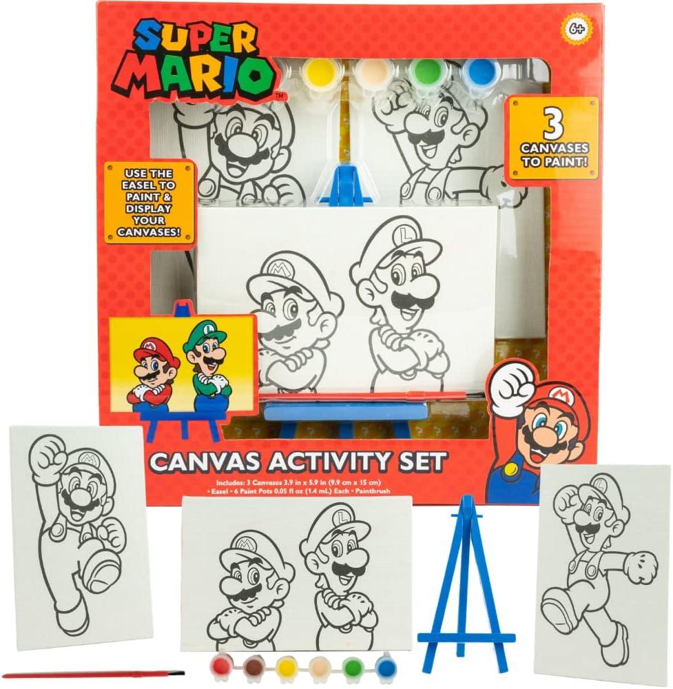 Nintendo Super Mario Canvas Painting Art Kit 3 Piece