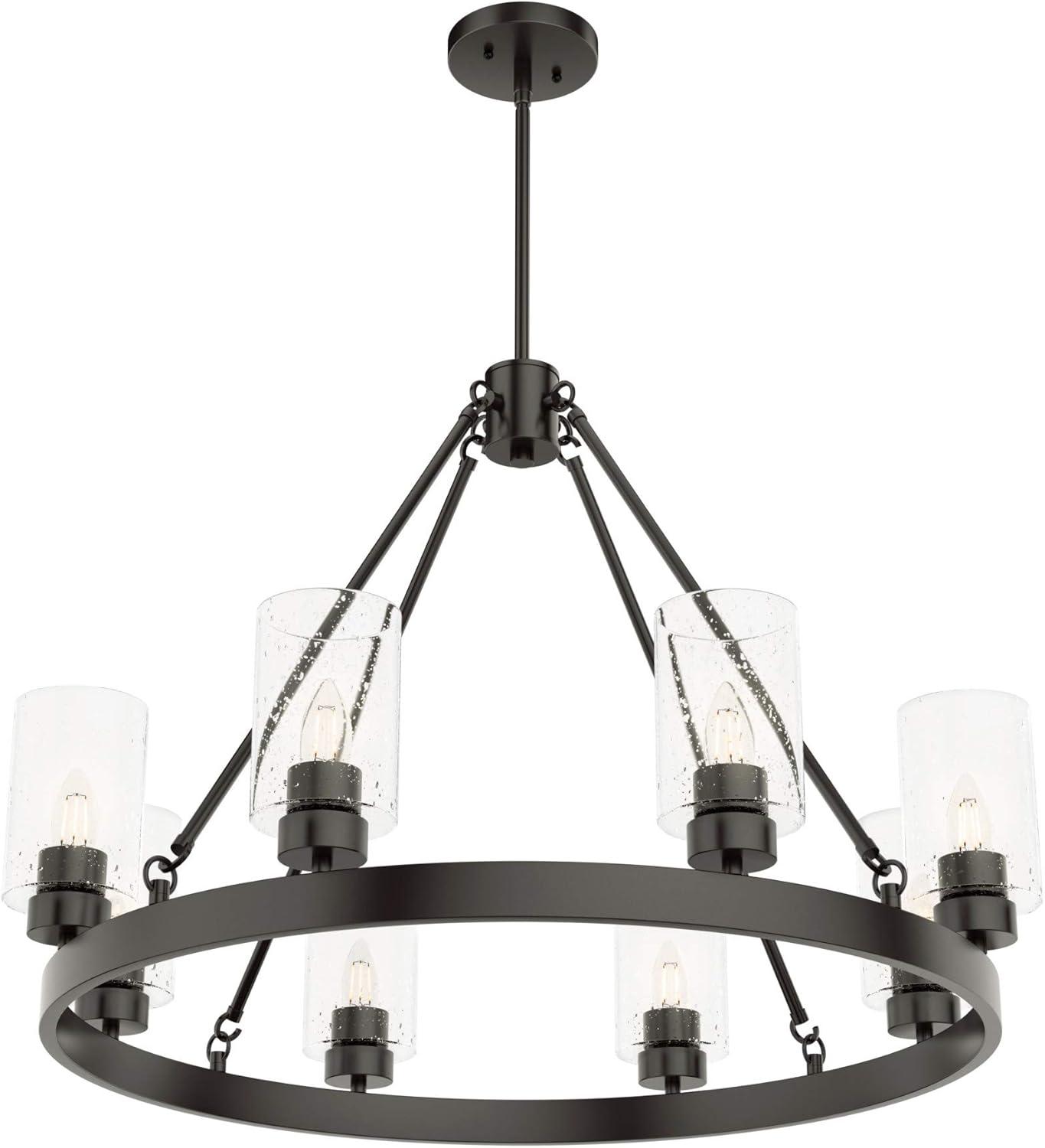 Hartland 32" Bronze Drum 8-Light Chandelier