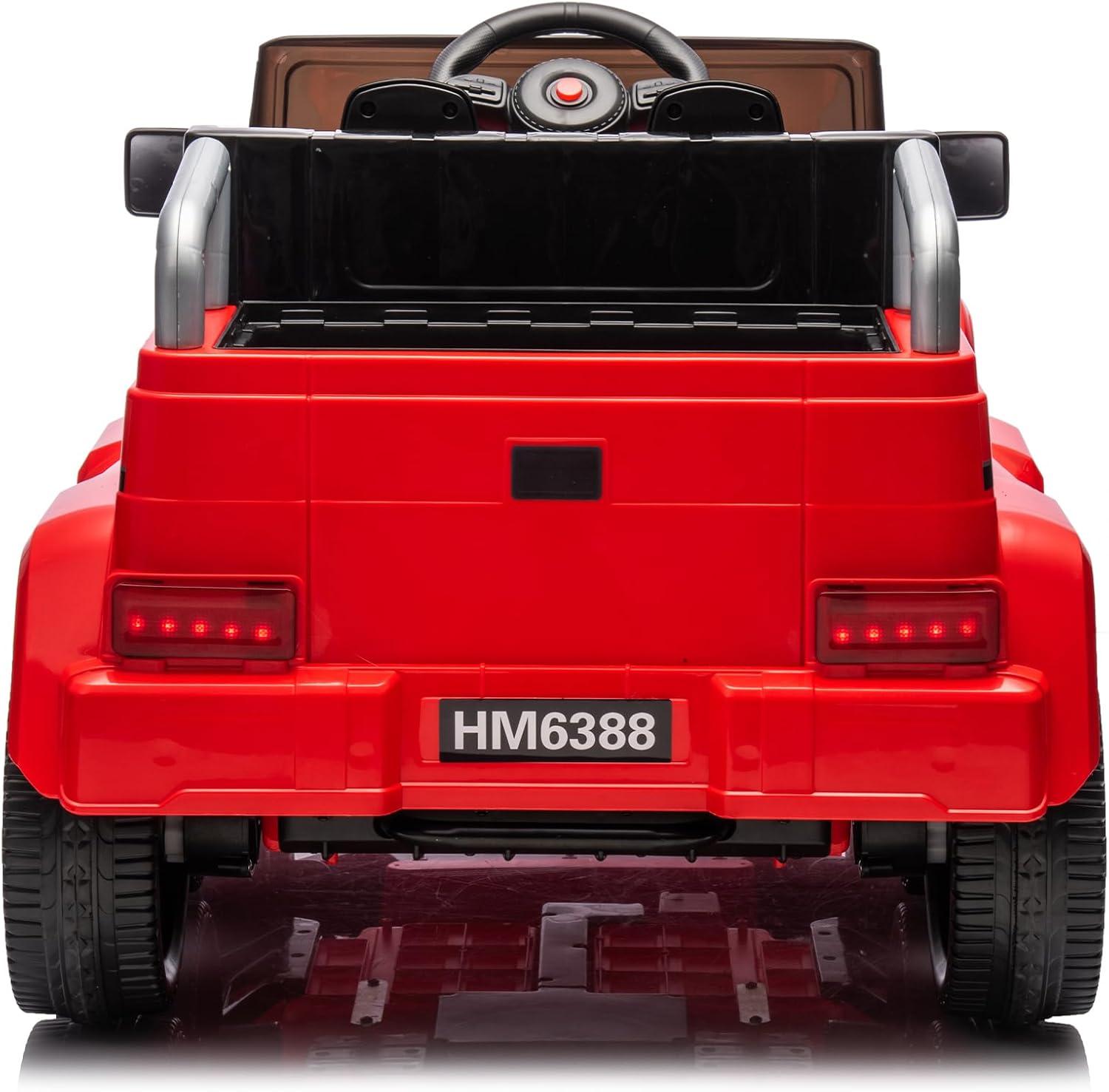 CIPACHO 24V Ride On Car for Kids, 4WD Battery Powered Electric Car with Remote Control, Music, Lights, Five-Point Safety Belt, Red