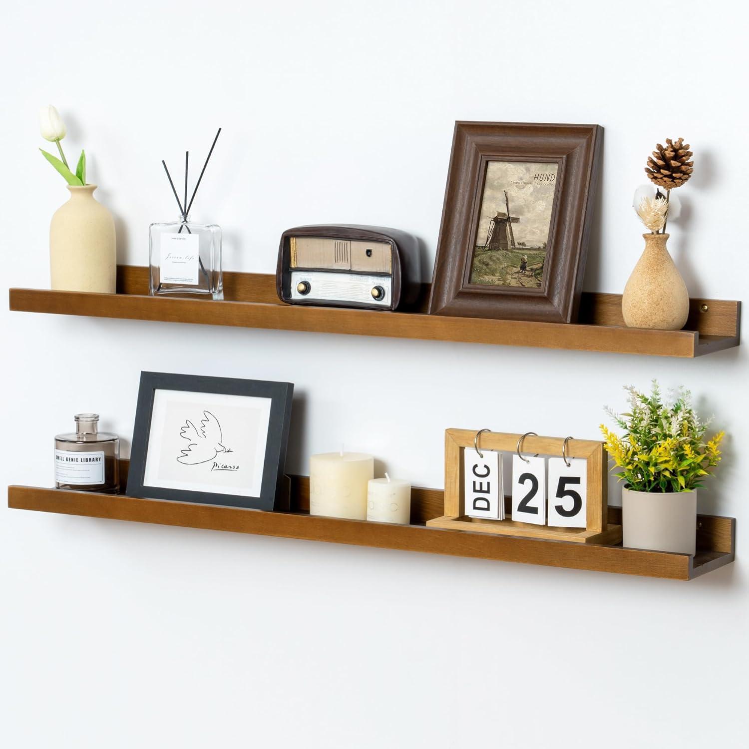 Melpomeni 2 Piece Solid Wood Floating Shelf