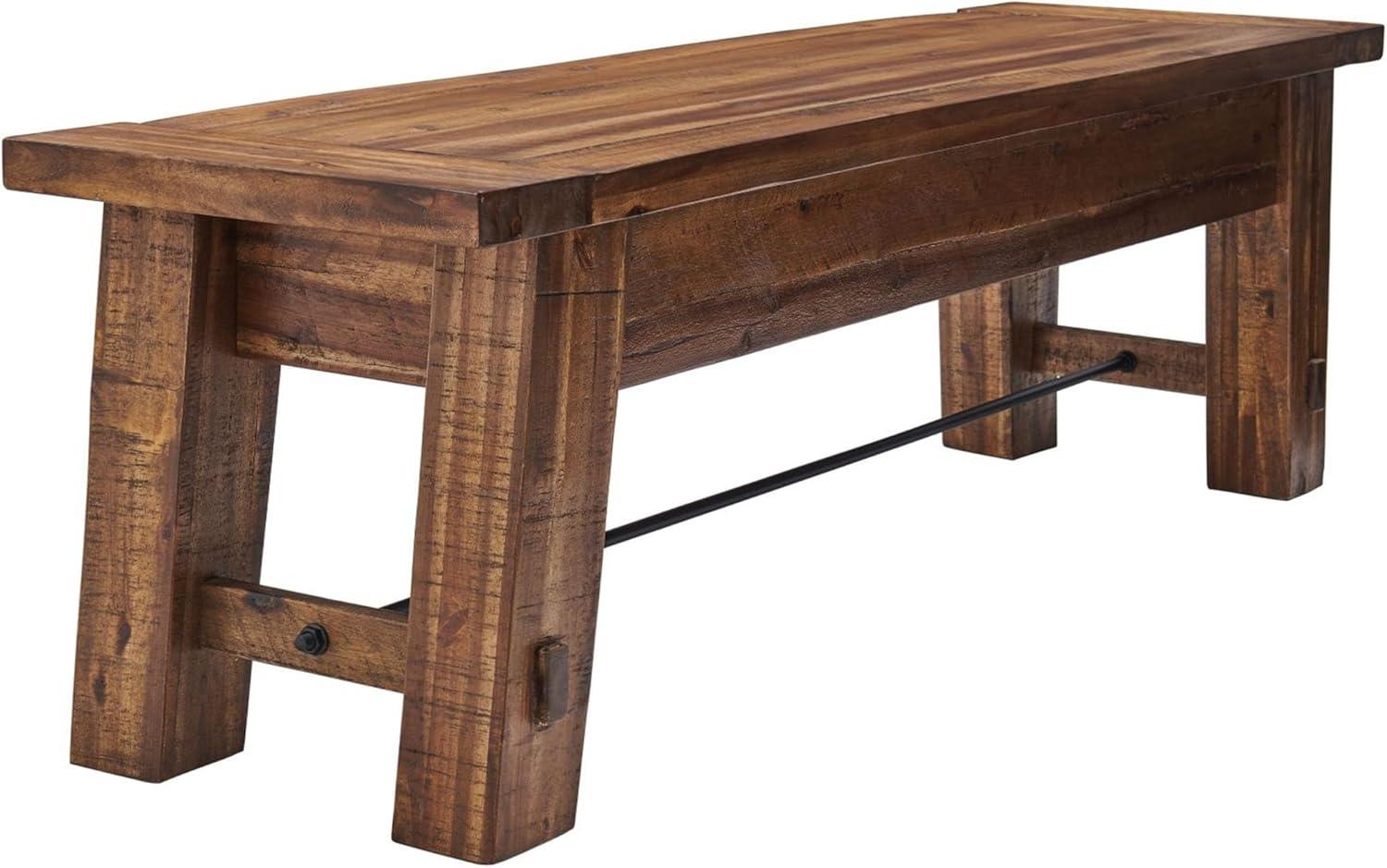 Durango Wood Entryway/Dining Bench Dark Brown - Alaterre Furniture: Industrial Accent, 60" Long