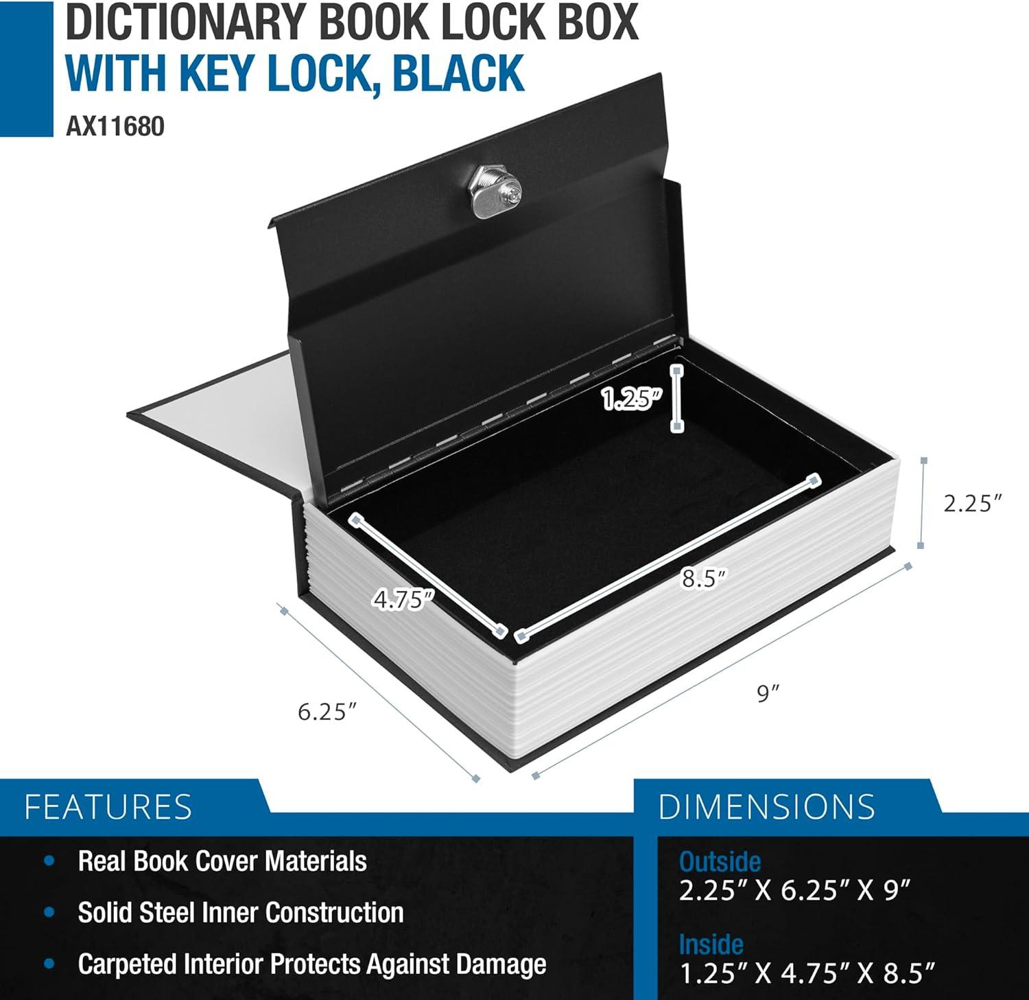 Barska DICTIONARY BOOK LOCK BOX WITH KEY BLACK