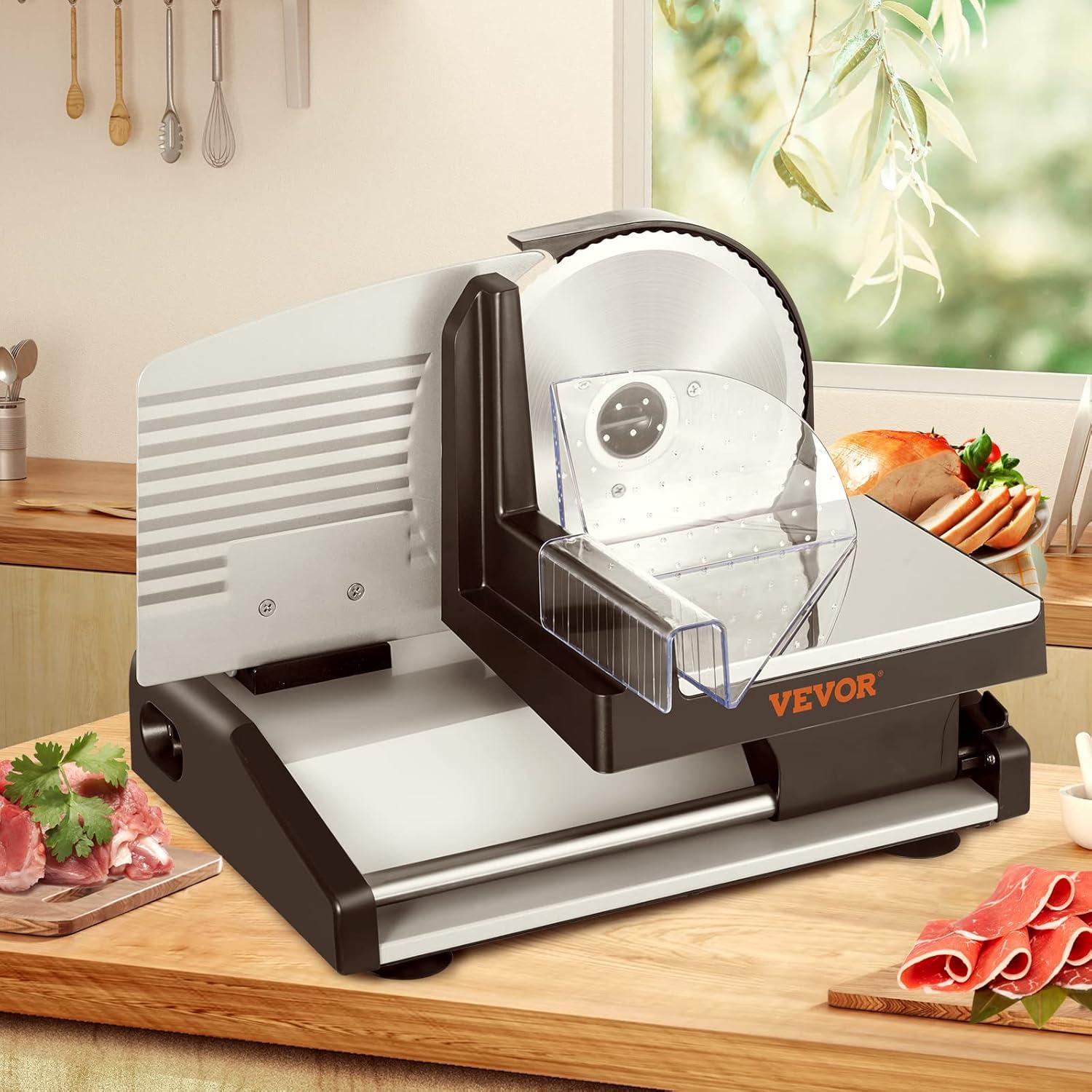 VEVOR 7.5" Commercial Meat Slicer 200W Electric Deli Slicer for Meat Veggie Bread