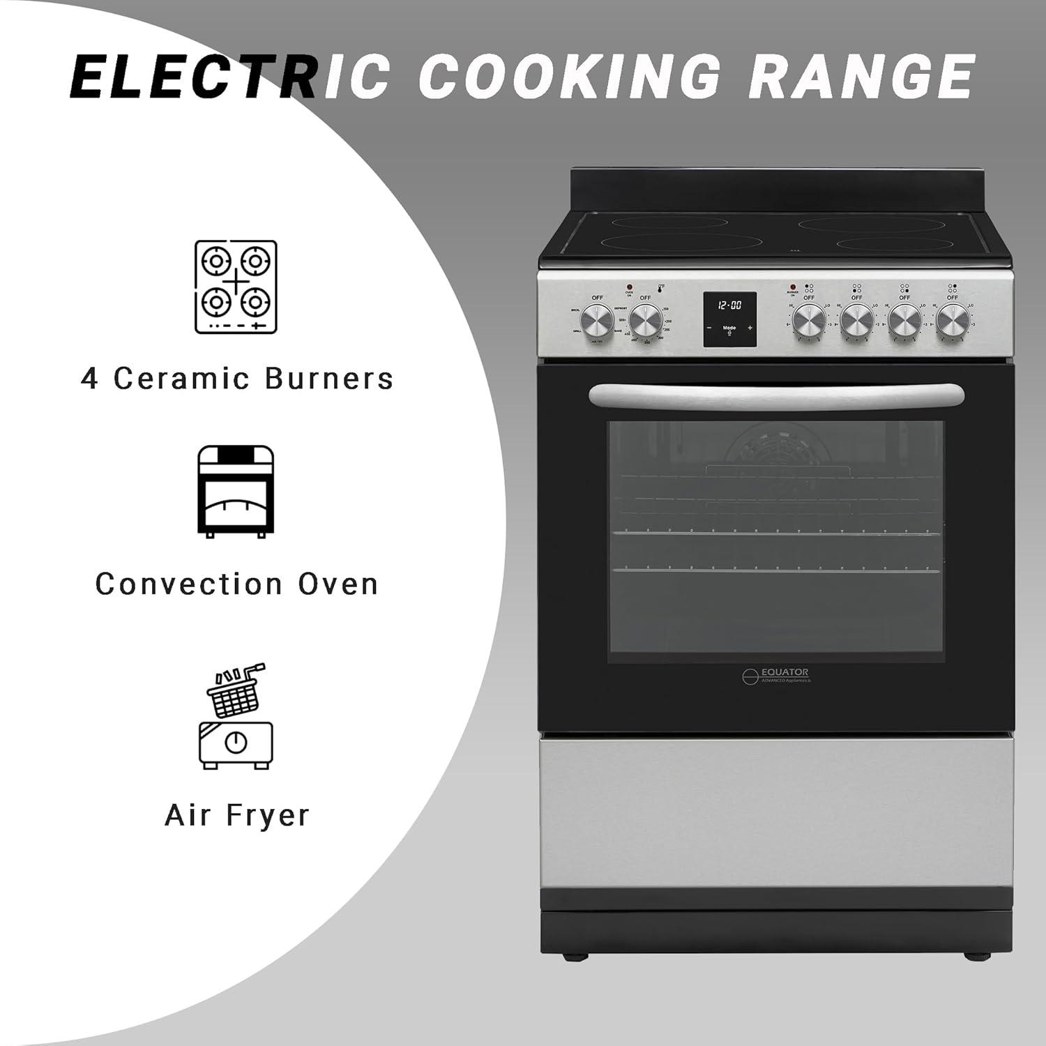 Equator Advanced Appliances Equator 24 Freestanding Electric Cooking Range in Stainless with Convection Oven
