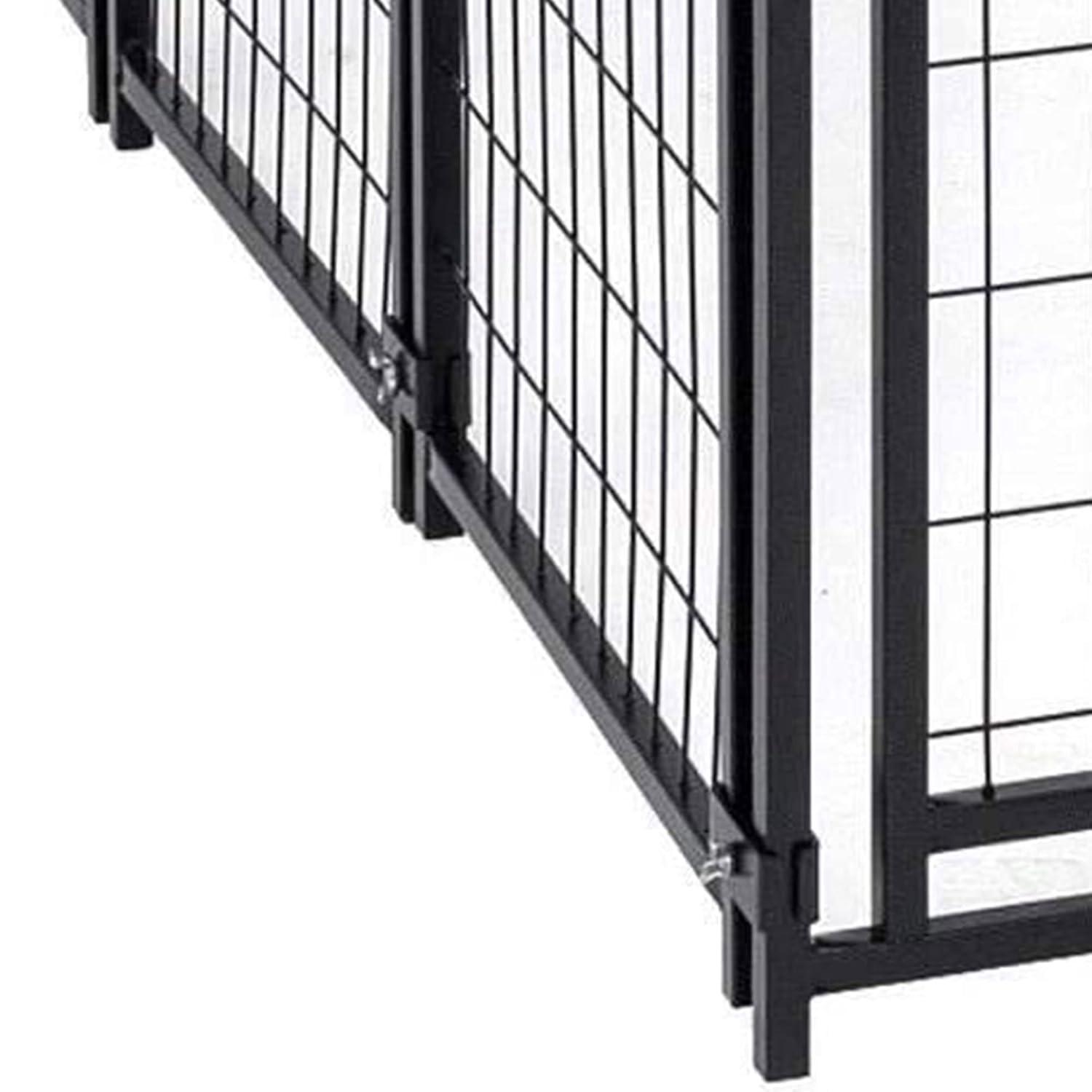 Lucky Dog 8ft x 4ft x 6ft Large Outdoor Dog Kennel Playpen Crate with Heavy Duty Welded Wire Frame and Waterproof Canopy Cover, Black (2 Pack)