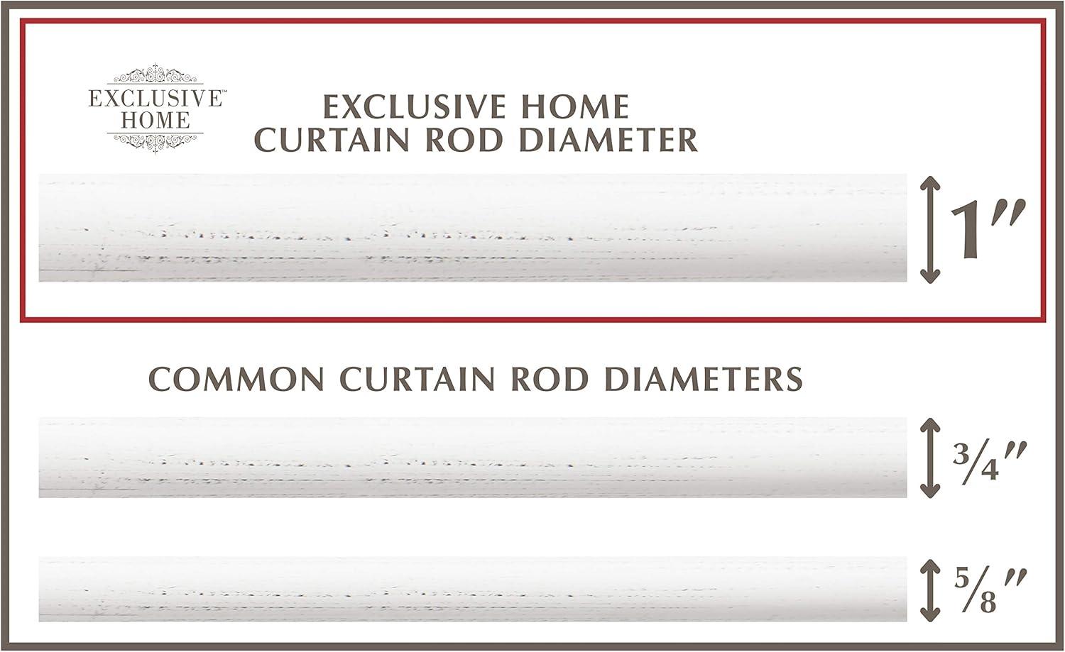 Exclusive Home 36"-72" Duke Curtain Rod - Gunmetal: Matte Iron, Single Rod, 25 lb Capacity, Rounded Cap Finial