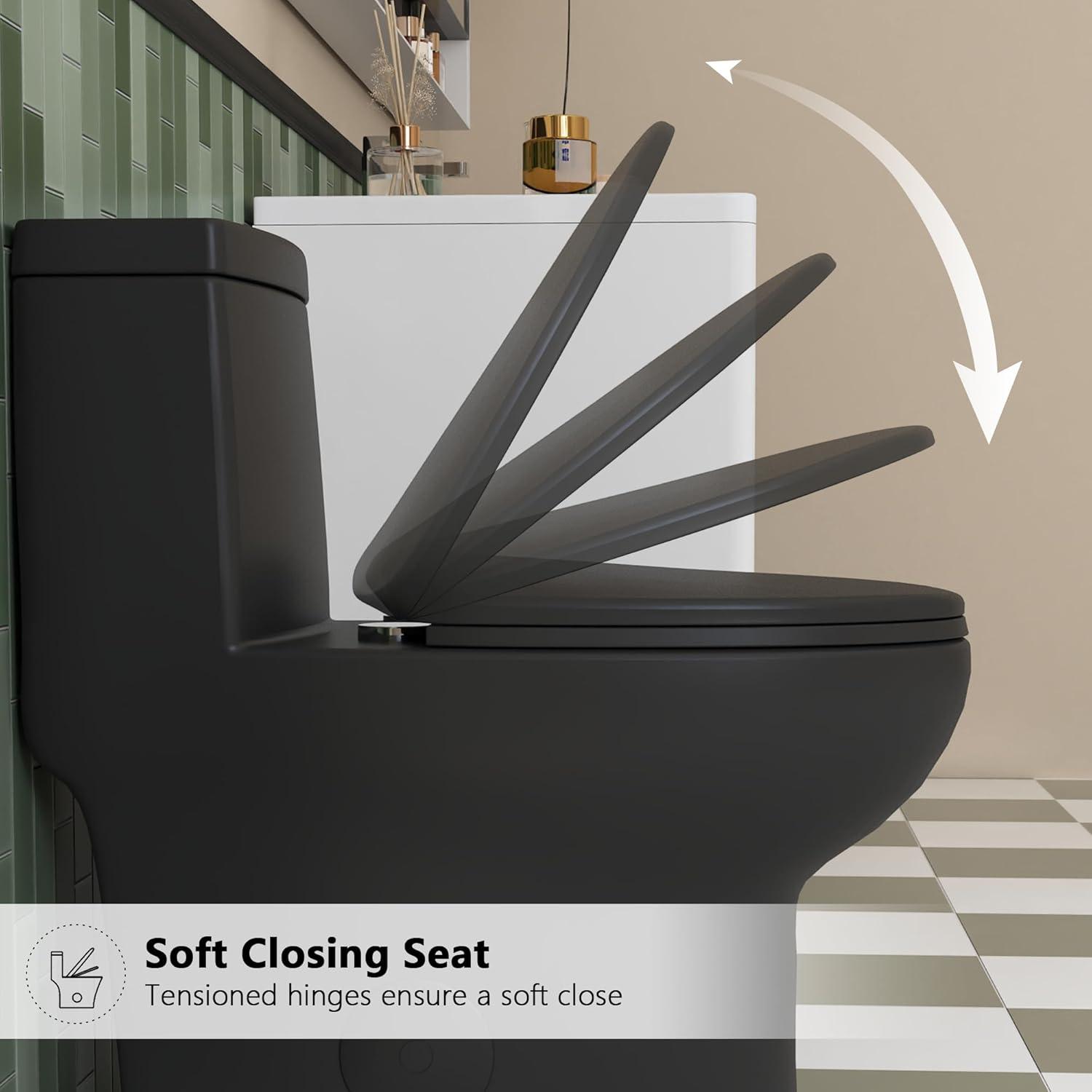 Ally Standard Bathroom Toielt, Modern Toilet with Comfort Chair Height Floor Mounted(Seat Included)