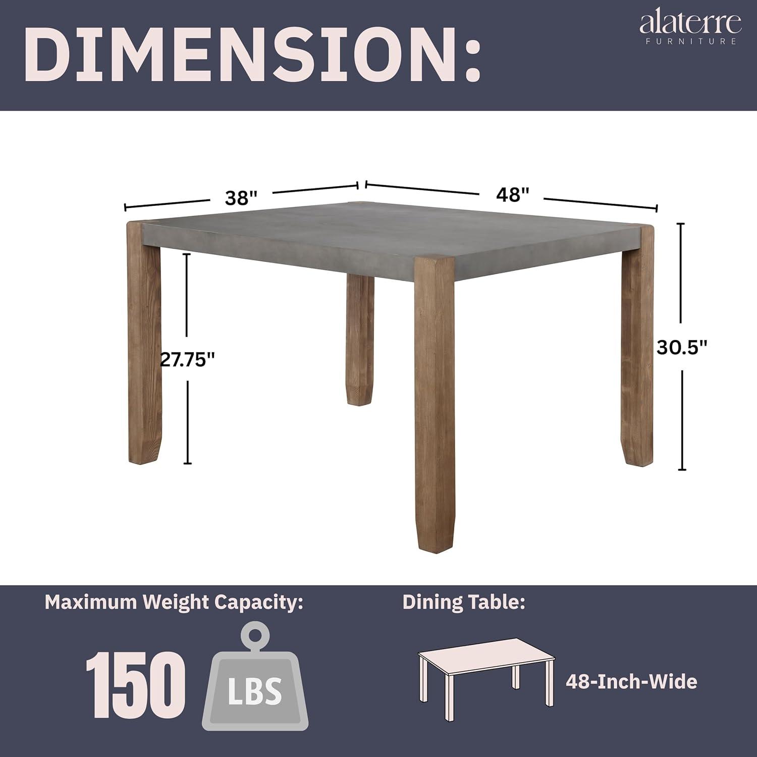 Alaterre Newport 30"H Faux Concrete and Wood Loft Dining Table