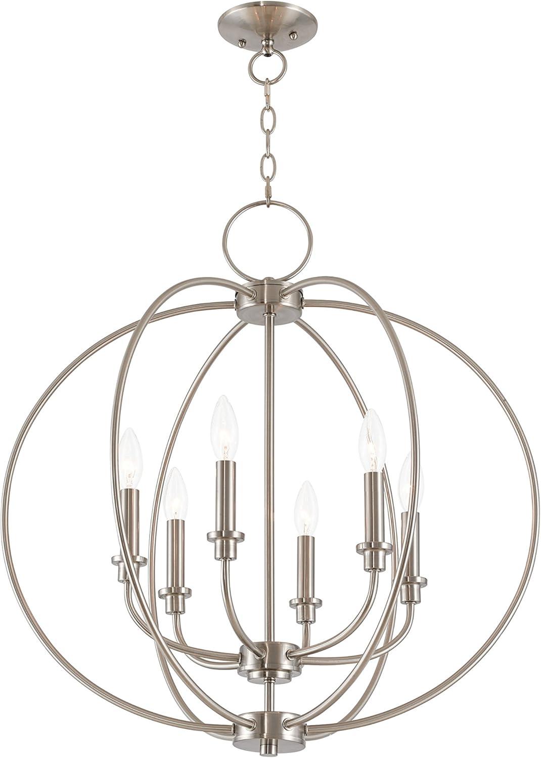 Livex Lighting Milania 6 - Light Chandelier in  Brushed Nickel