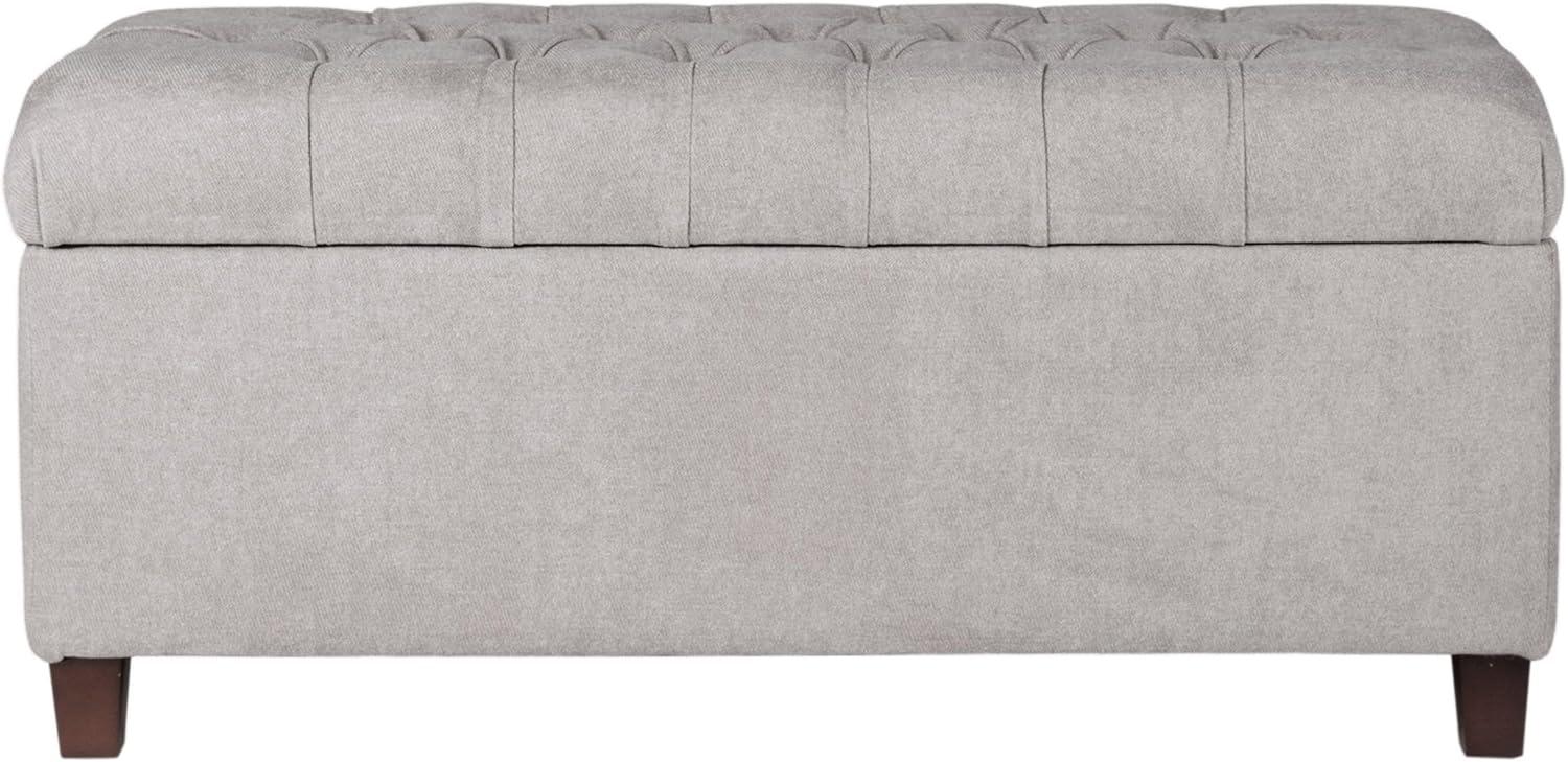 Ainsley Light Gray Tufted Storage Ottoman Bench with Hinged Lid