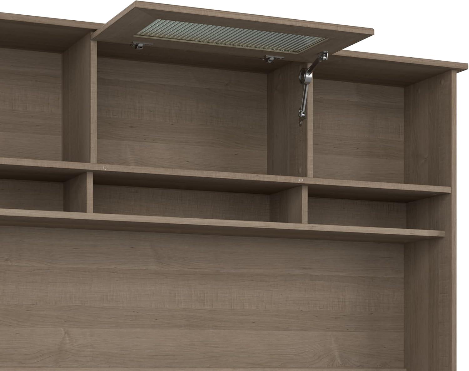 Bush Furniture Cabot 60" L Desk and Hutch with Storage, Ash Gray