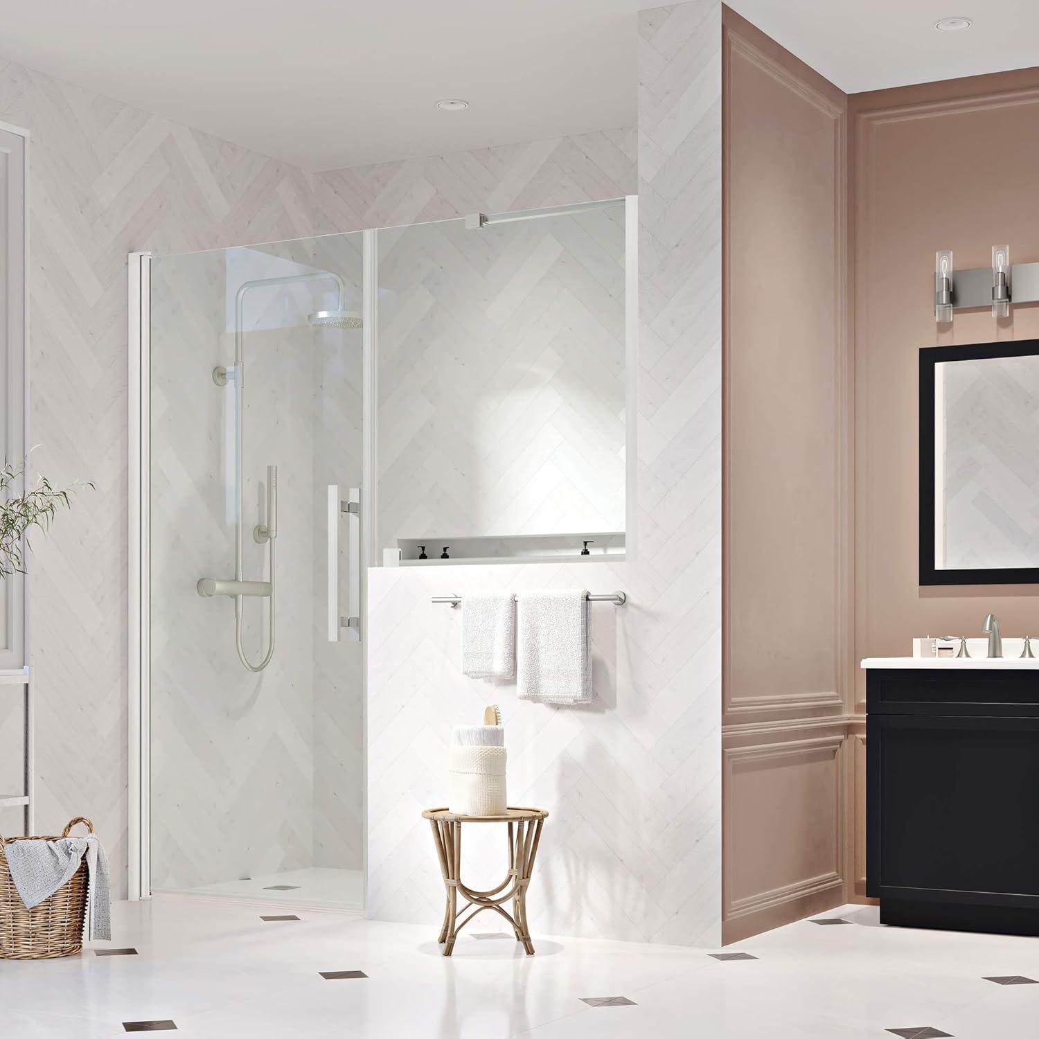 OVE Decors Endless PA05A0100 Pasadena, Buttress Alcove Frameless Shower Door, 57 13/16 to 59 13/16 in. W x 72 in. H, in Chrome