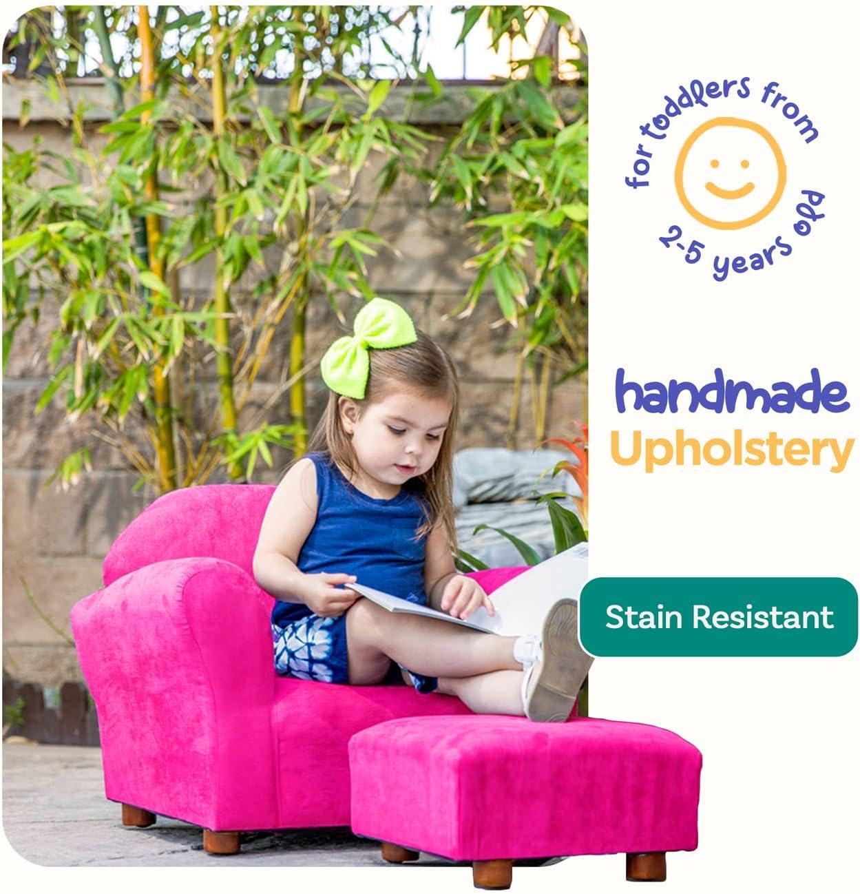 Keet Keet Roundy Chair Microsuede with ottoman Hot Pink
