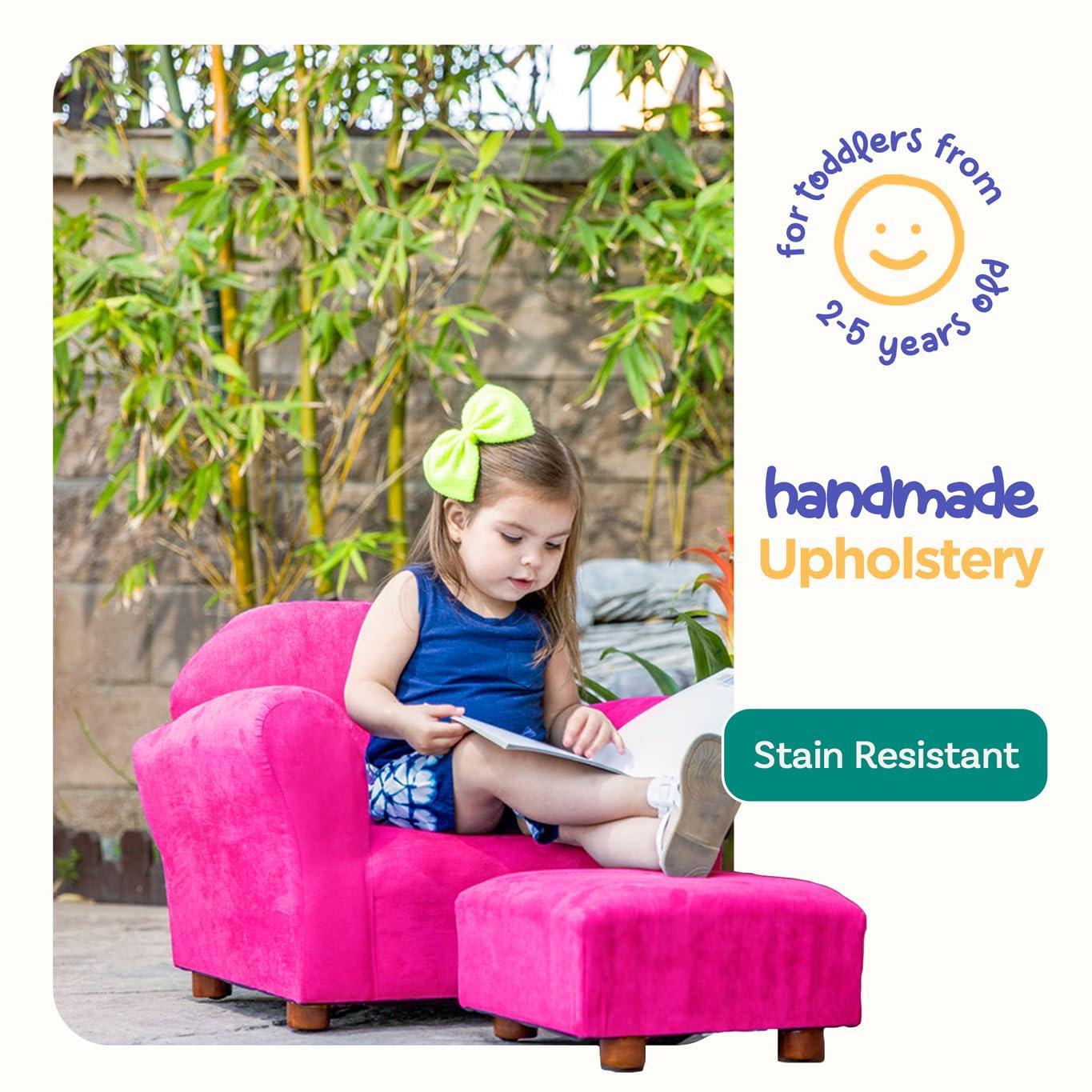 Keet Keet Roundy Chair Microsuede with ottoman Hot Pink