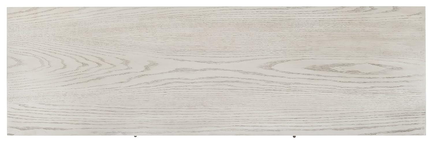 Elissa White Washed Mid-Century Media Stand with Bronze Hardware