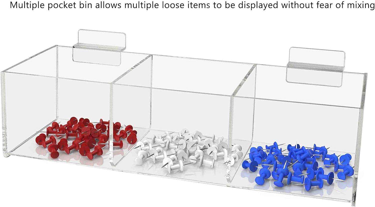 FENG20 Slatwall Tray 3 Compartment Product Storage Bin