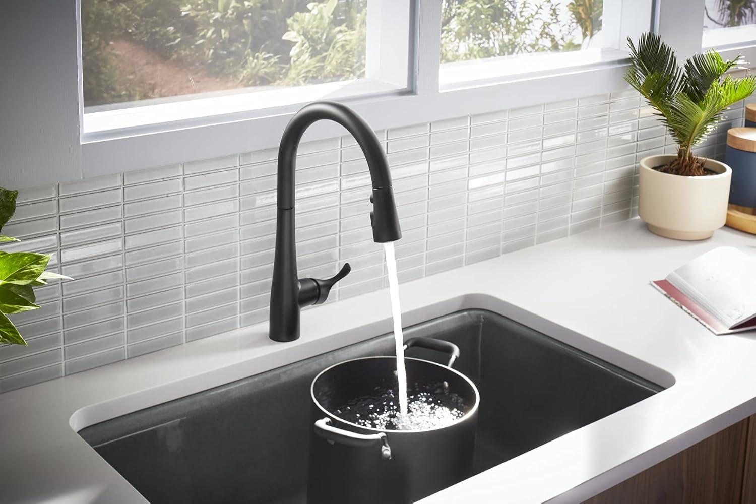 Simplice Touchless Pull-Down Kitchen Sink Faucet with Three-Function Sprayhead