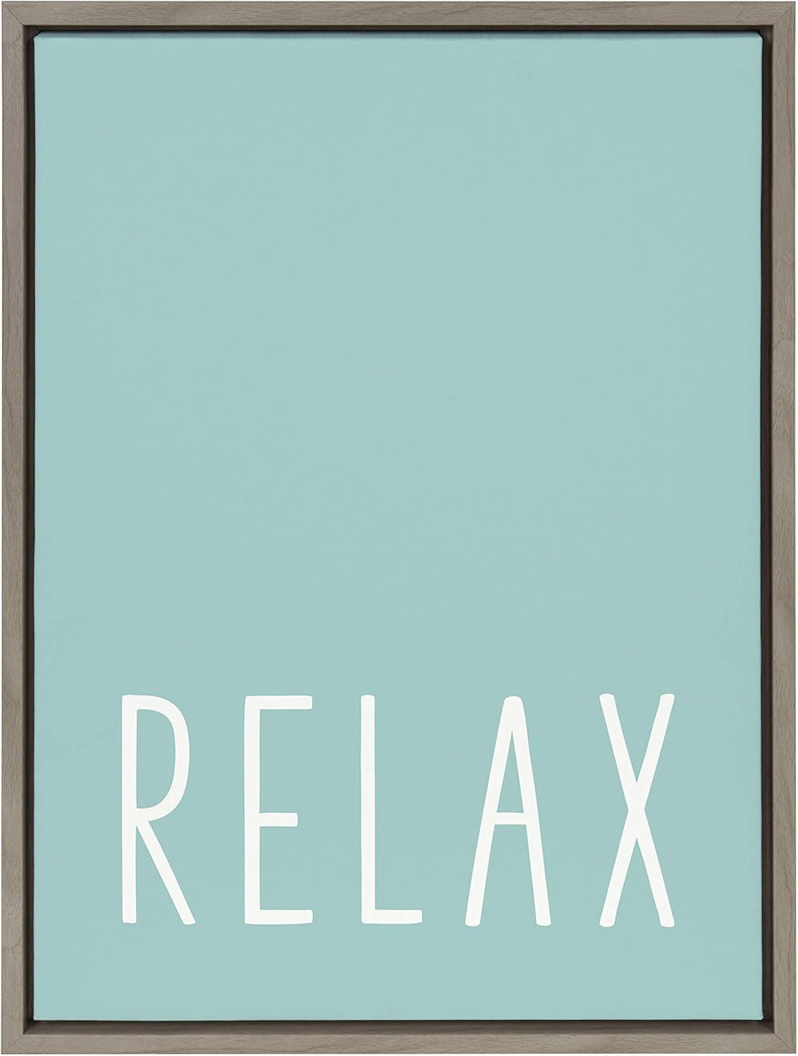 Relax Pale Teal Motivational Quote Canvas Print, 18x24