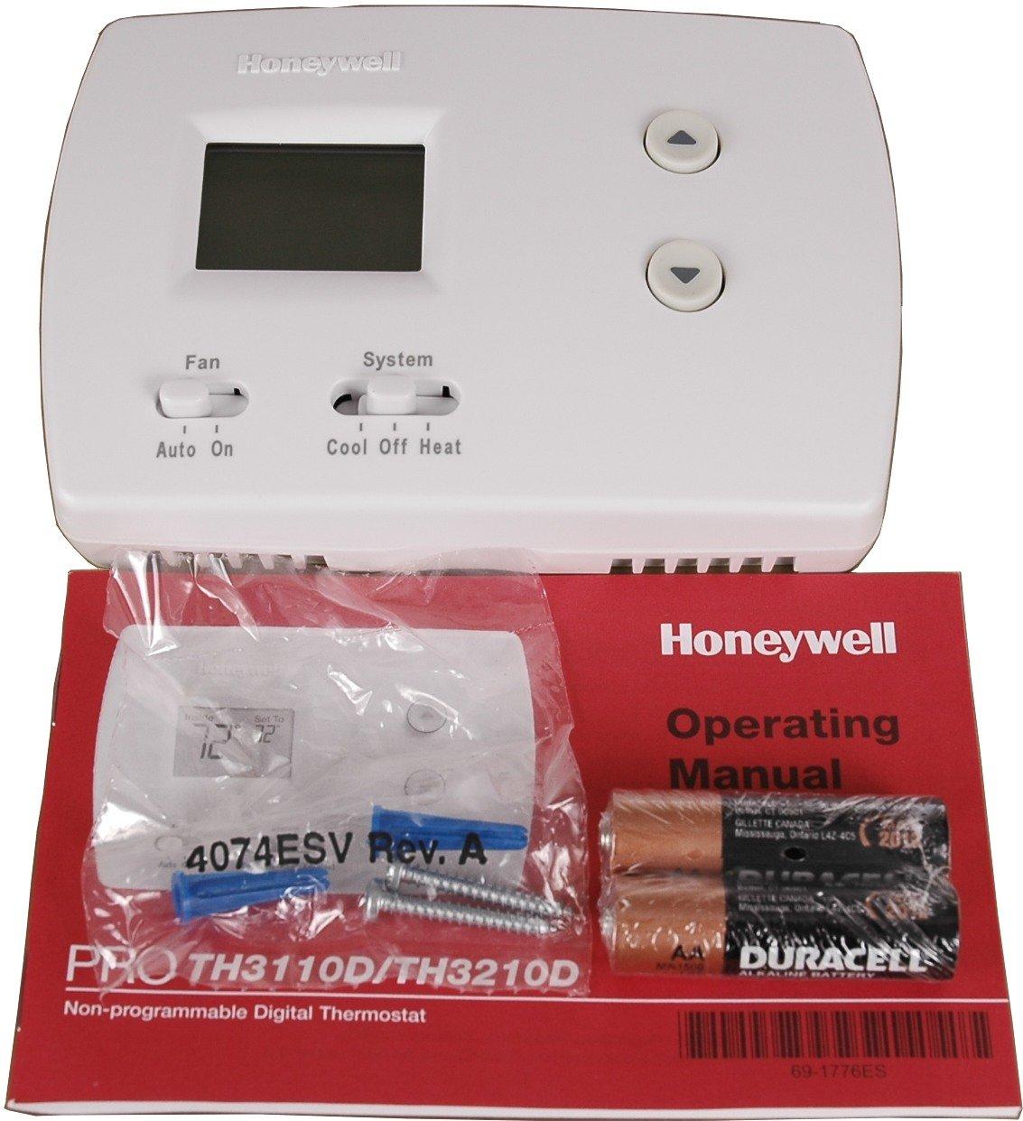 Honeywell TH3210D1004 Digital White Non-Programmable Thermostat